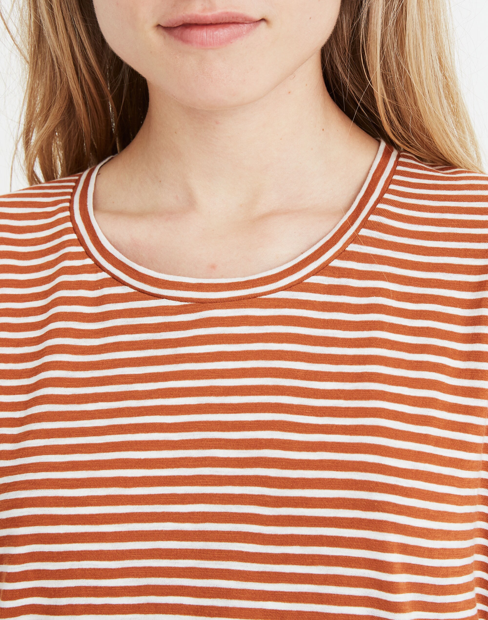 Whisper Cotton Crewneck Tee in Daniela Stripe