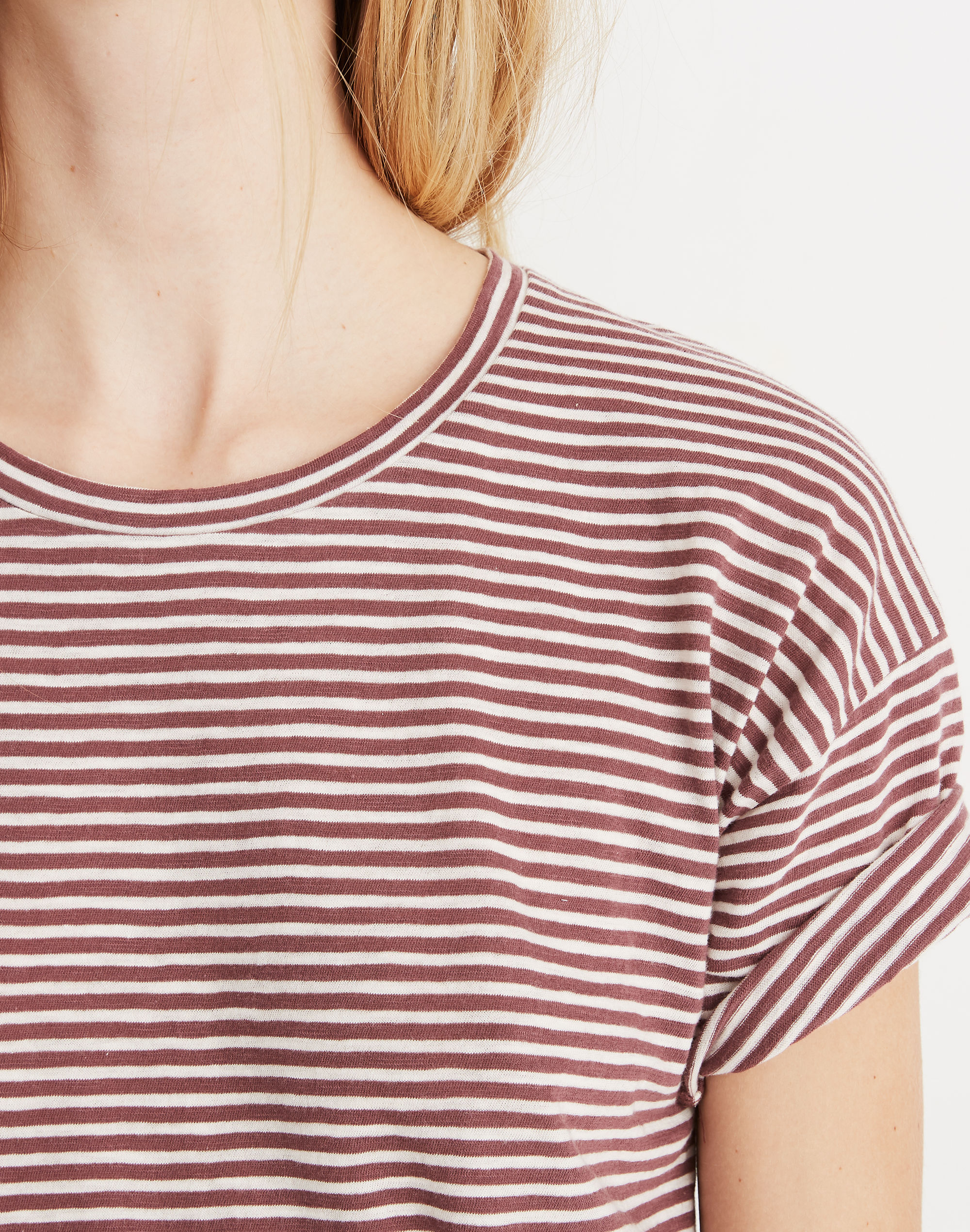 Whisper Cotton Crewneck Tee in Daniela Stripe
