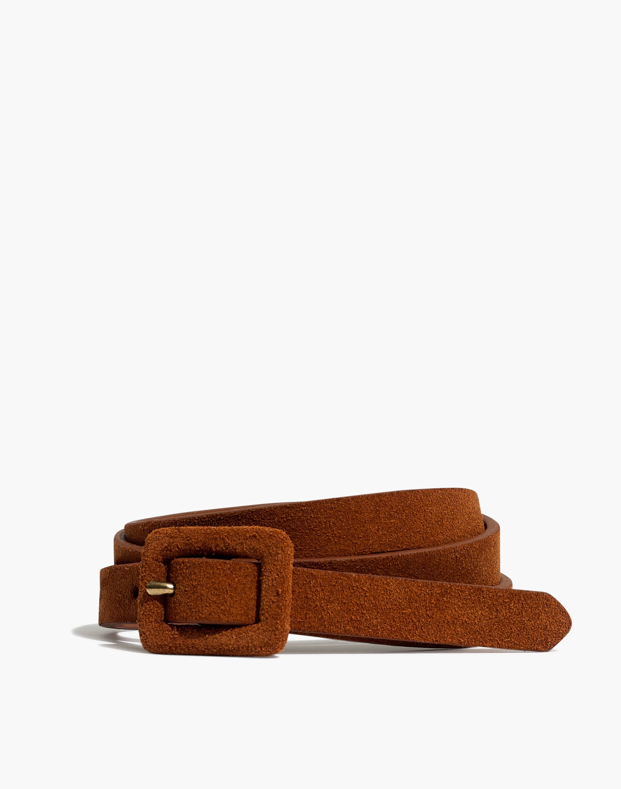 suede covered buckle belt