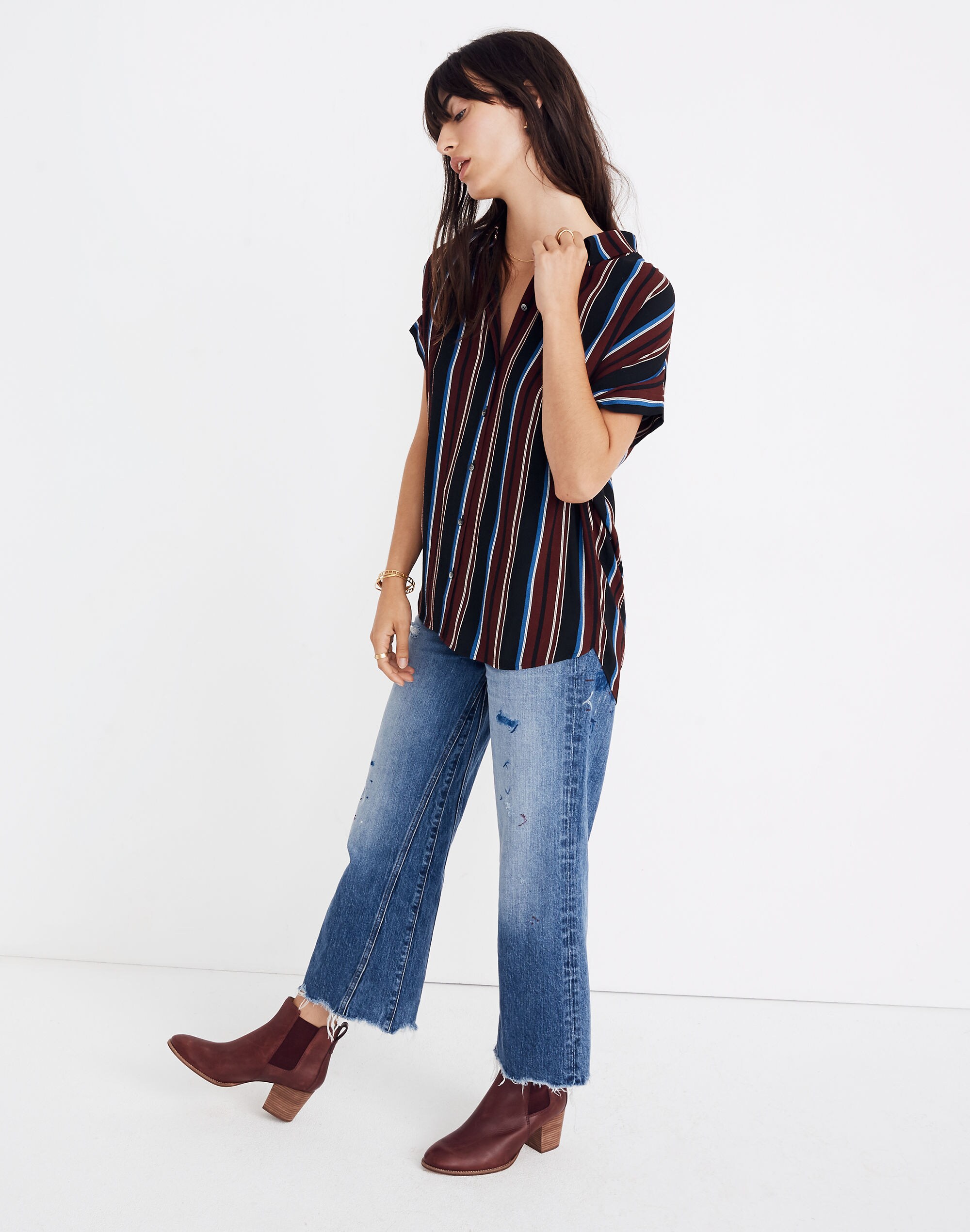 Central Drapey Shirt in Menford Stripe