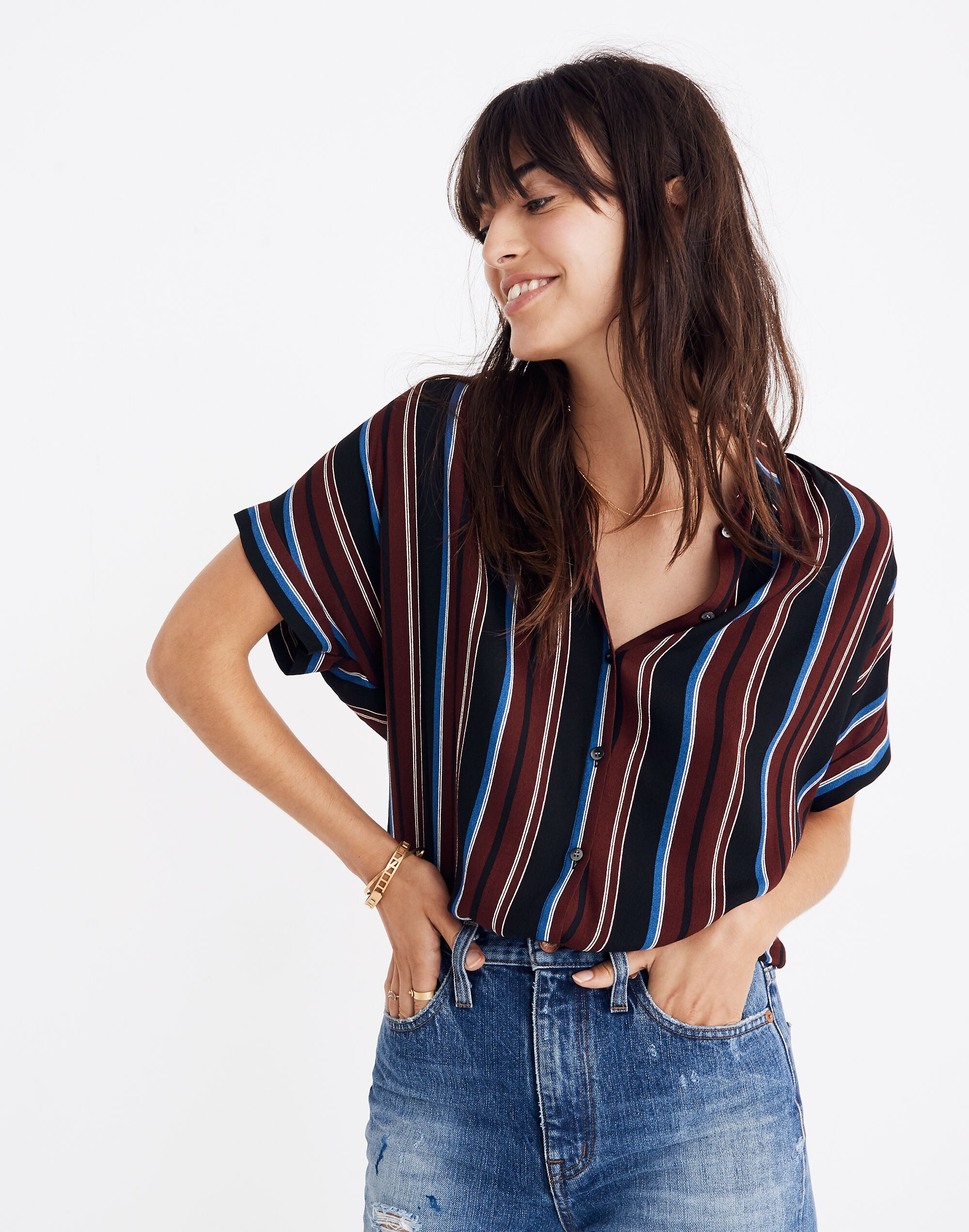 Central Drapey Shirt in Menford Stripe