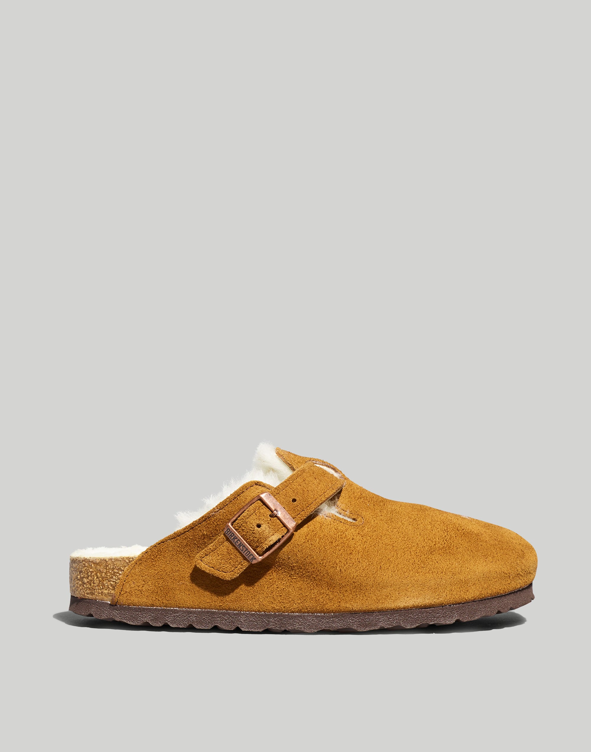 Birkenstock&reg; Suede Boston Clogs in Shearling