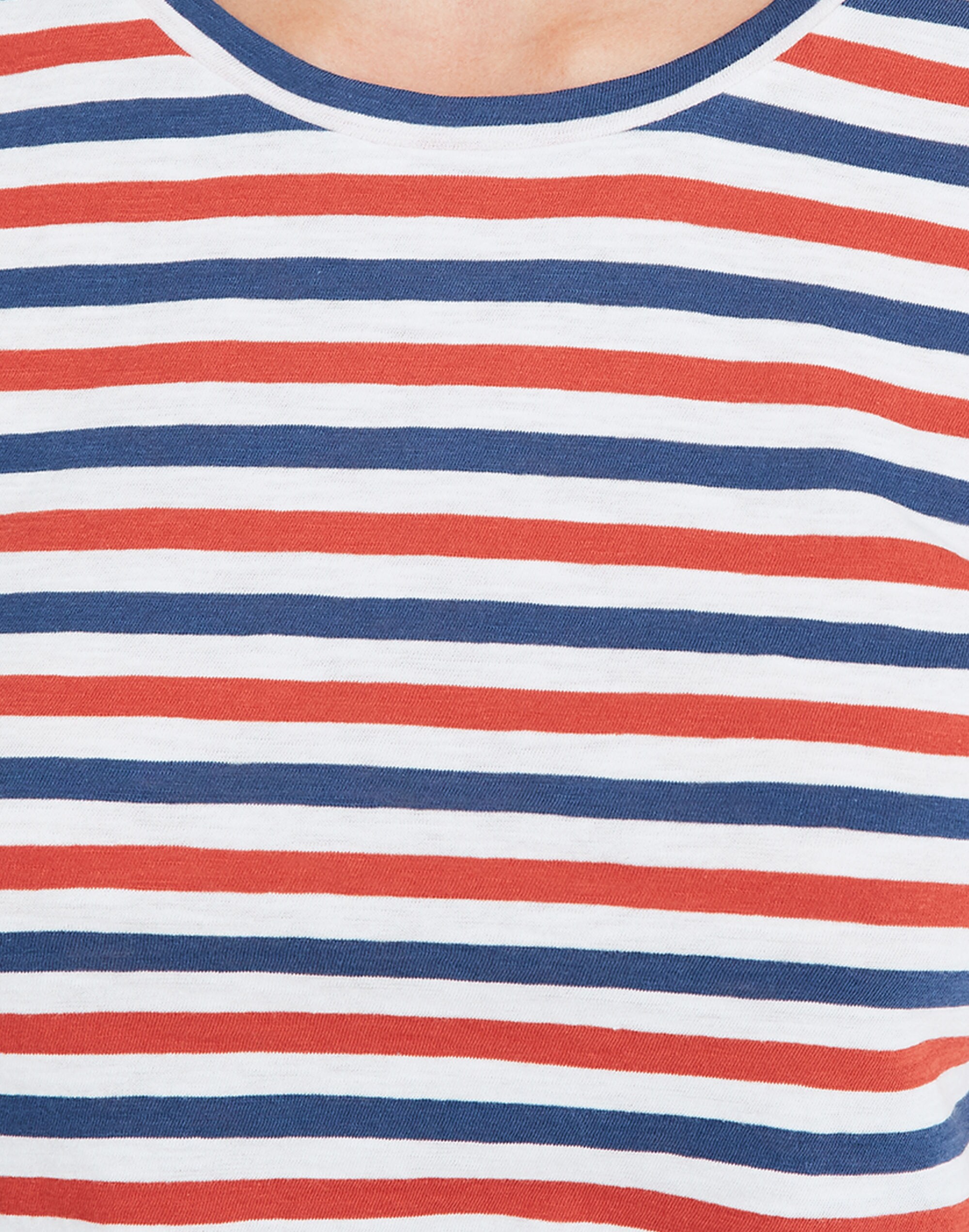 Whisper Cotton Crewneck Tee in Franklin Stripe