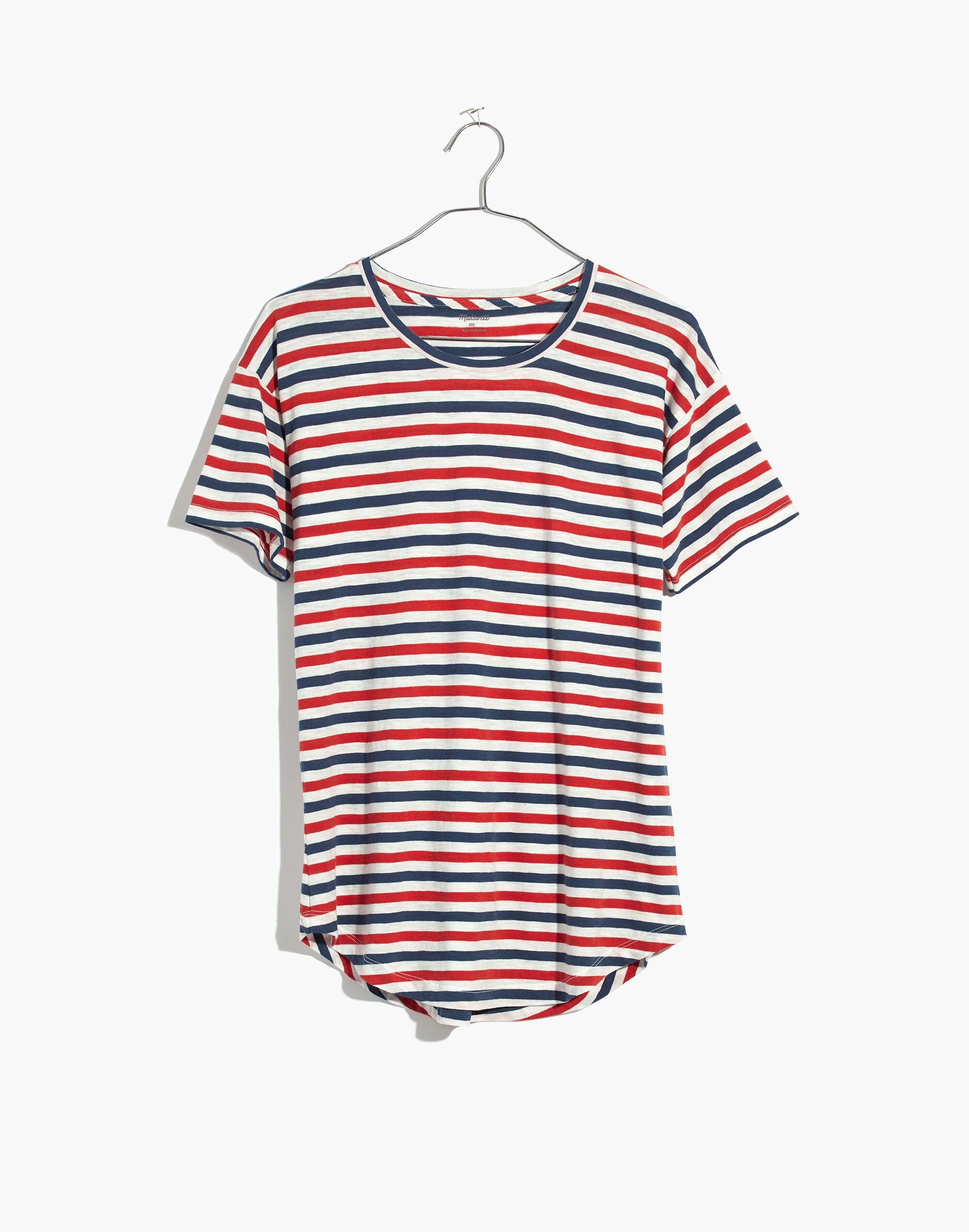 Whisper Cotton Crewneck Tee in Franklin Stripe