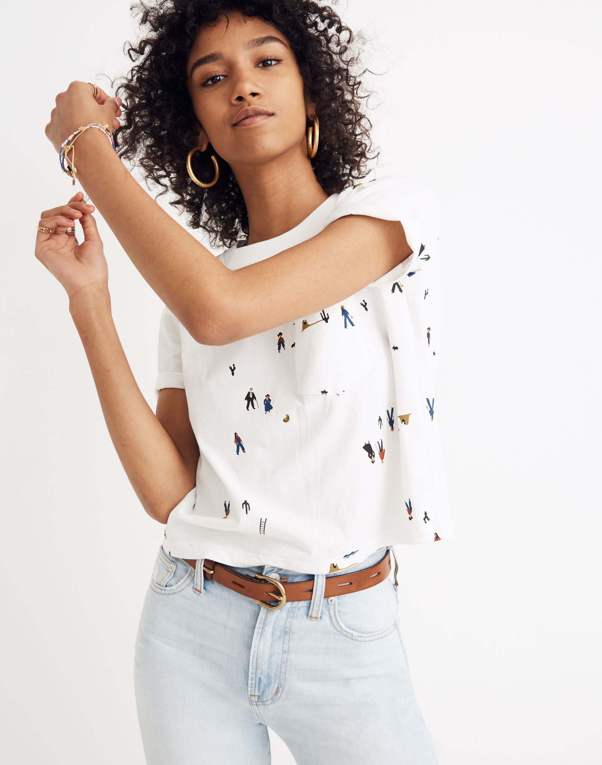 Easy Crop Tee in El Rancho Print