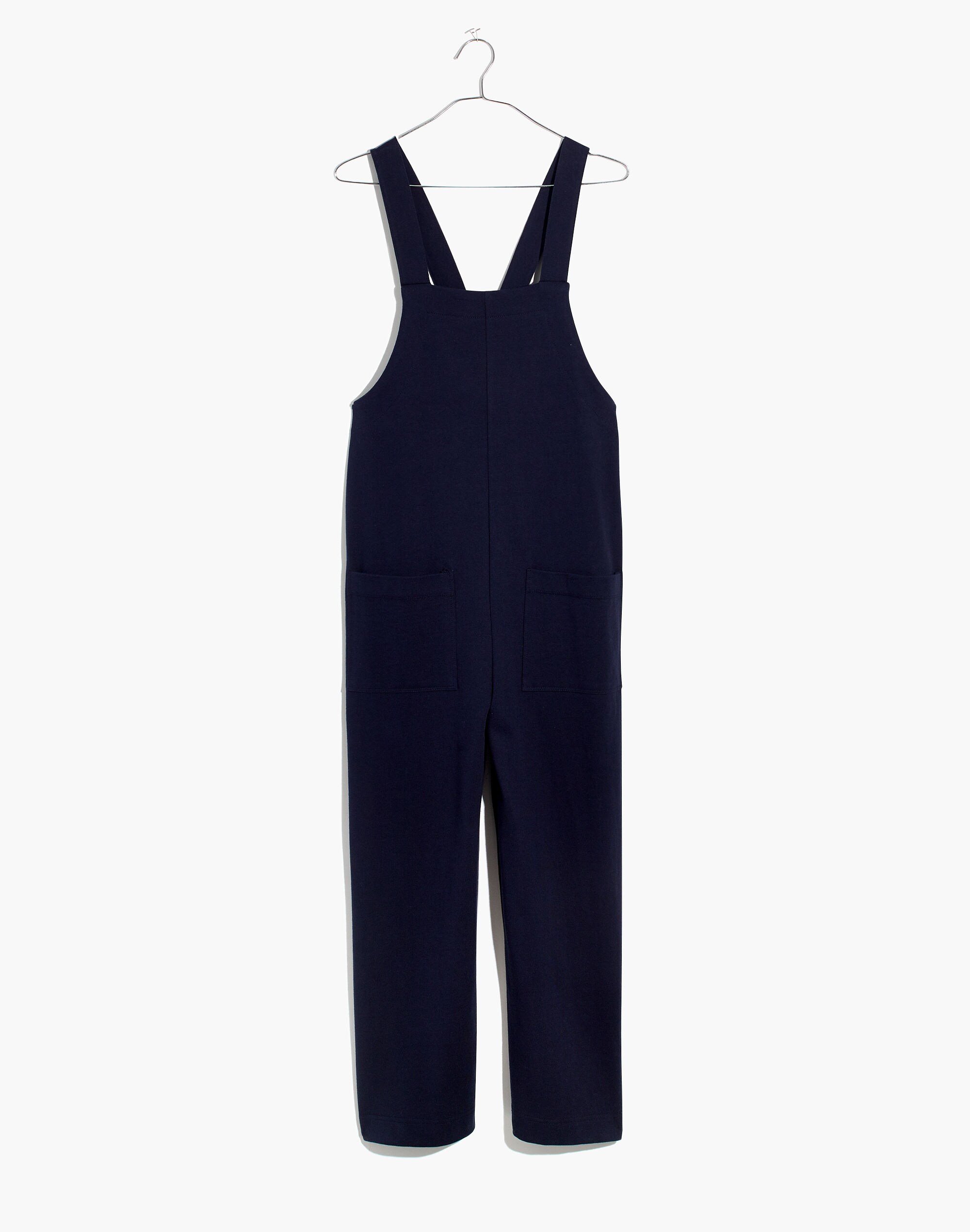 Knit Patch-Pocket Overalls