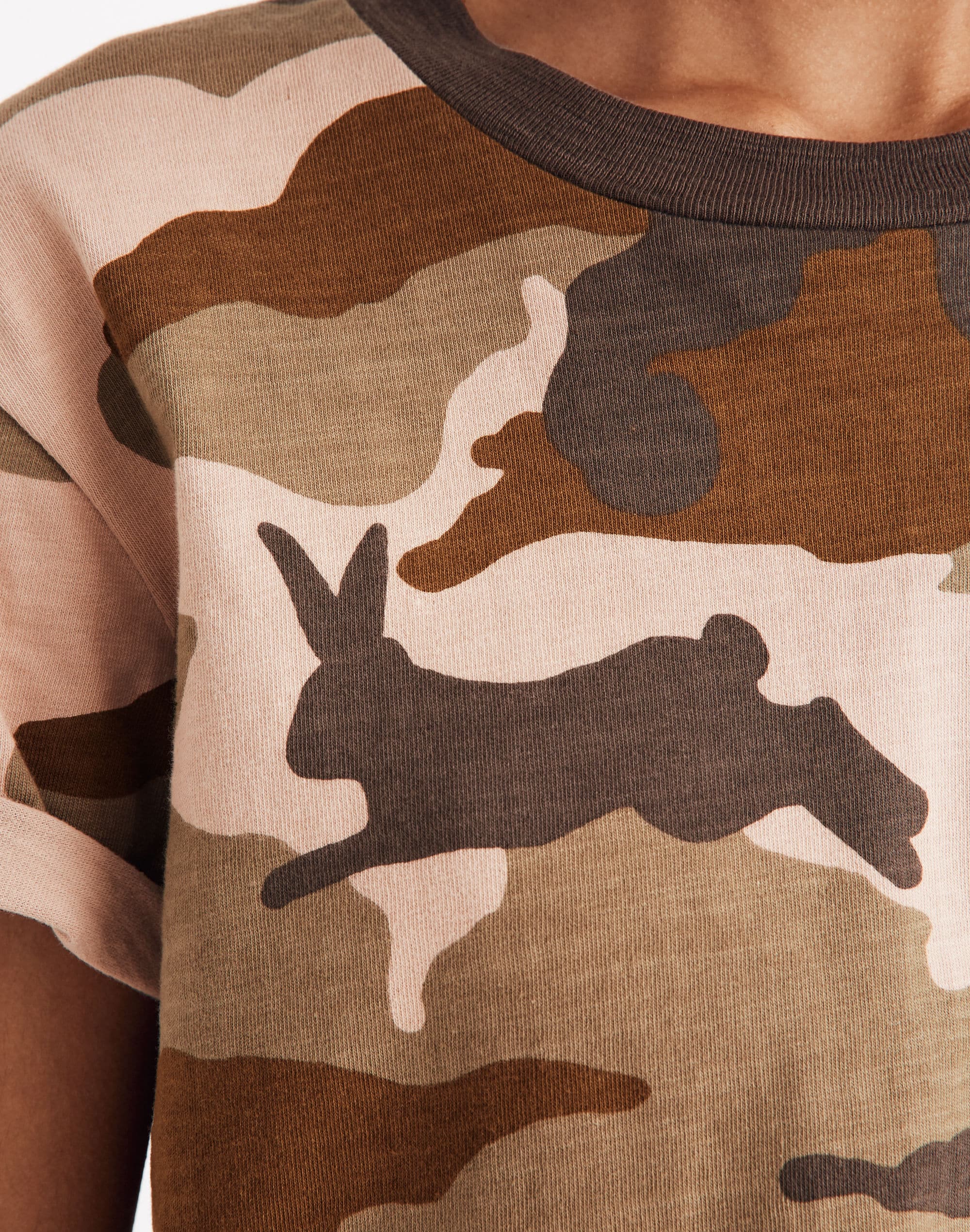 Easy Crop Tee in Cottontail Camo