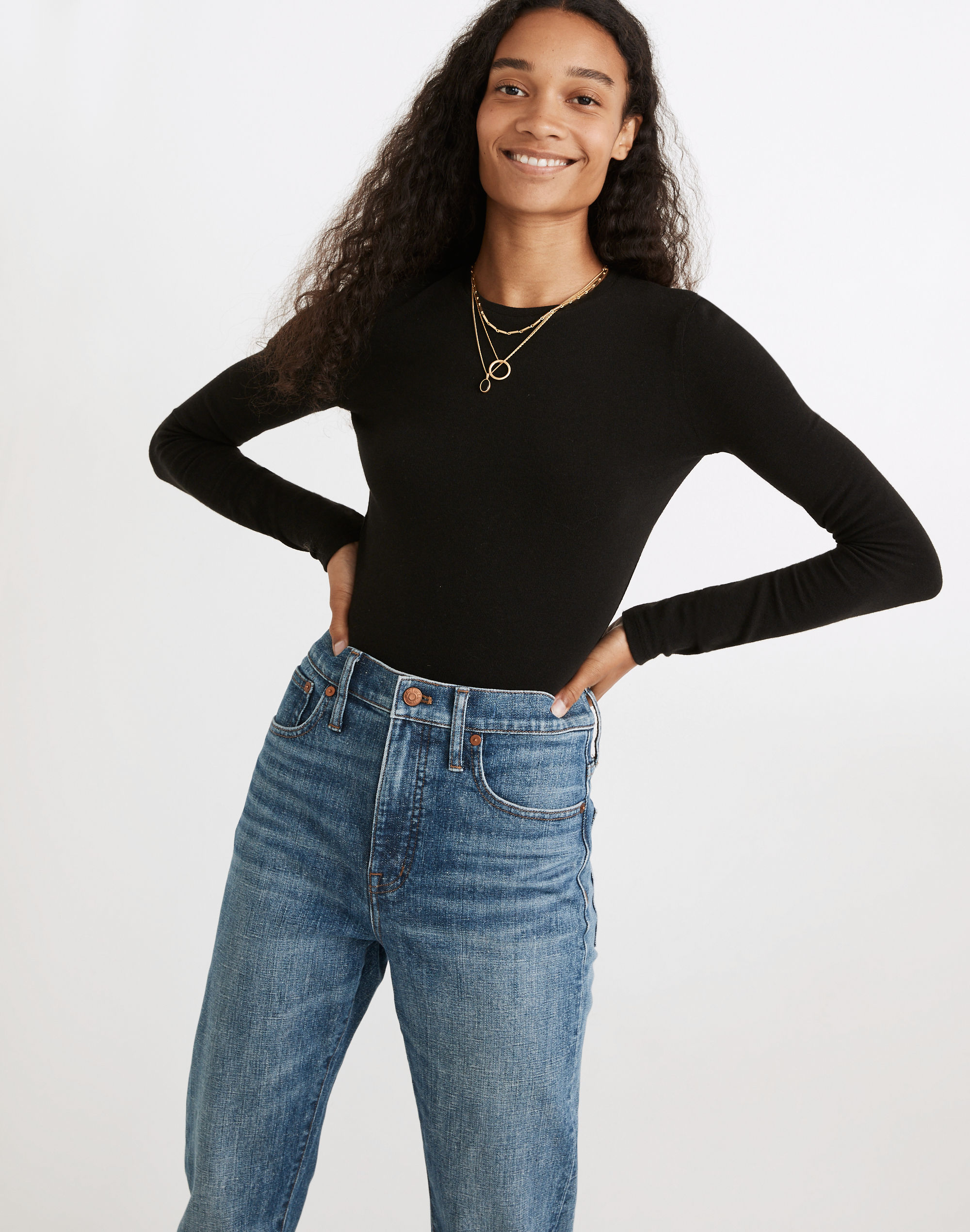crewneck thong bodysuit