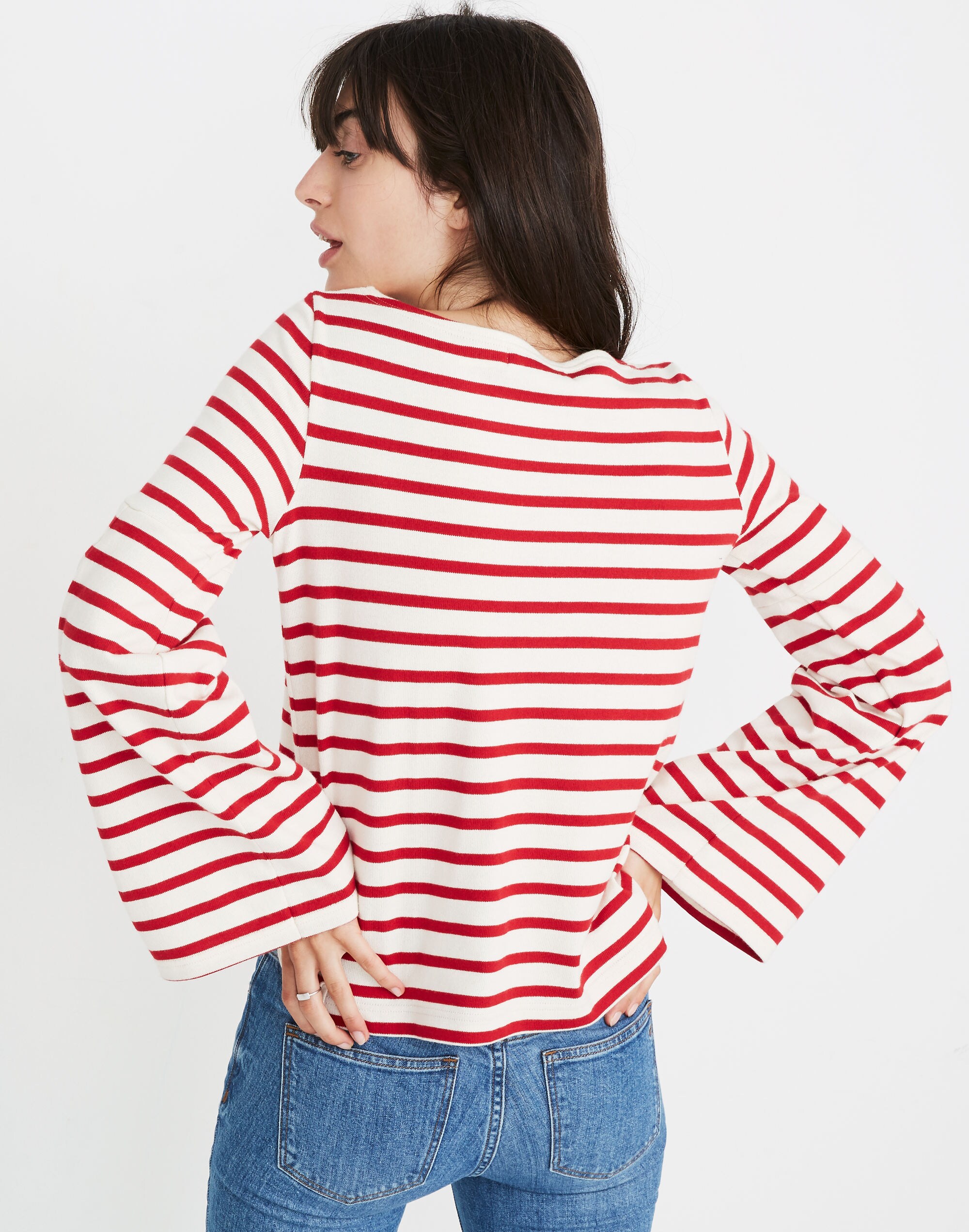 Madewell x Armor-Lux&reg; Flare-Sleeve Striped Top