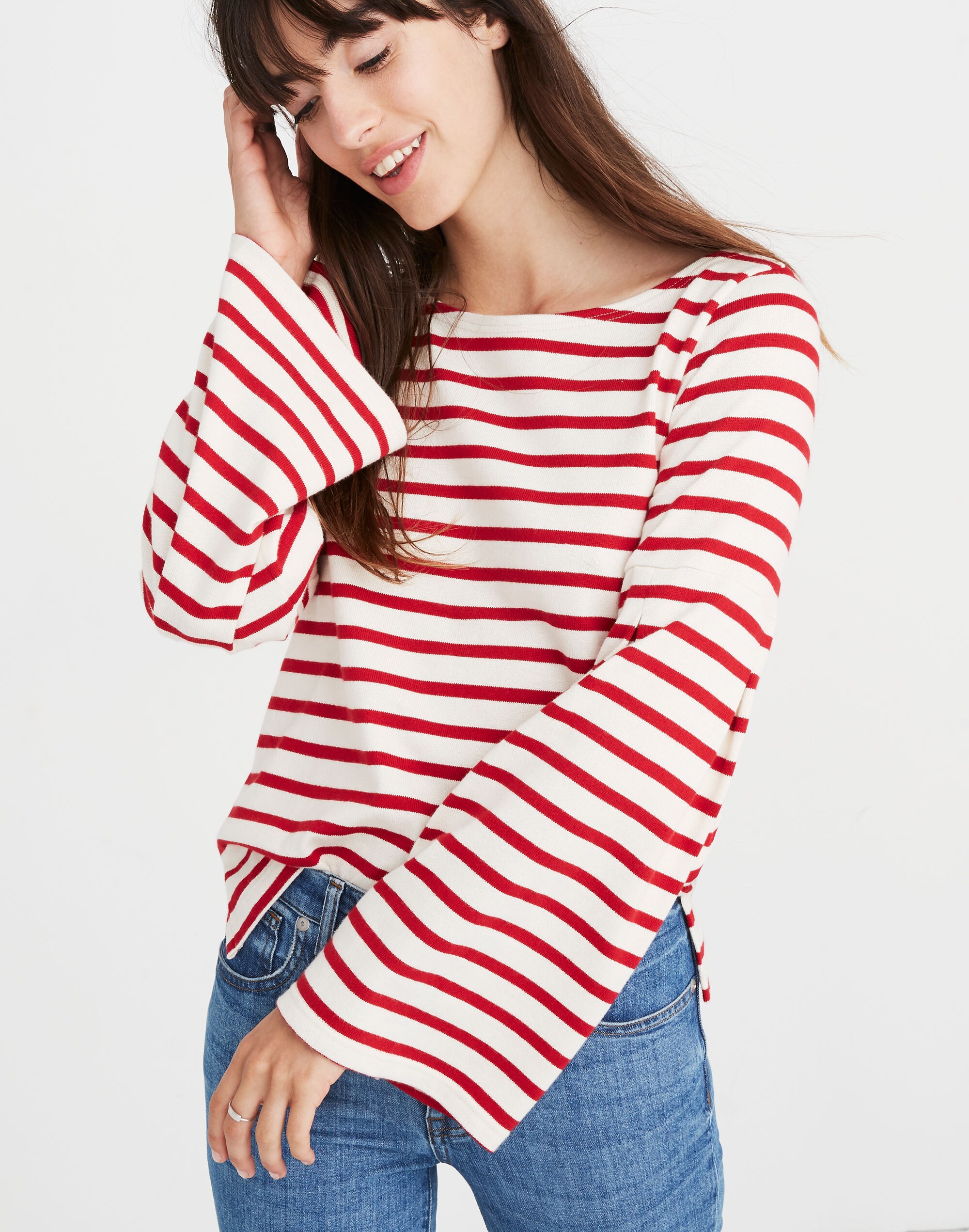 Madewell x Armor-Lux&reg; Flare-Sleeve Striped Top