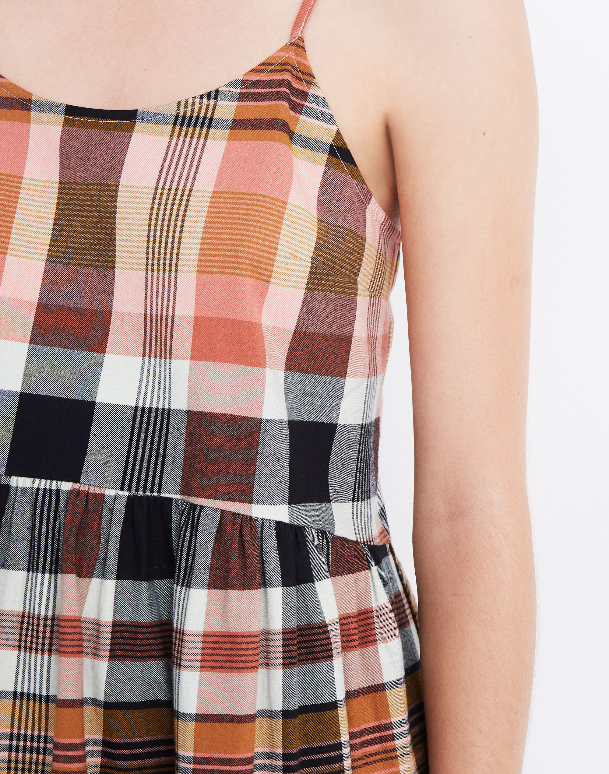 Plaid Babydoll Cami Dress