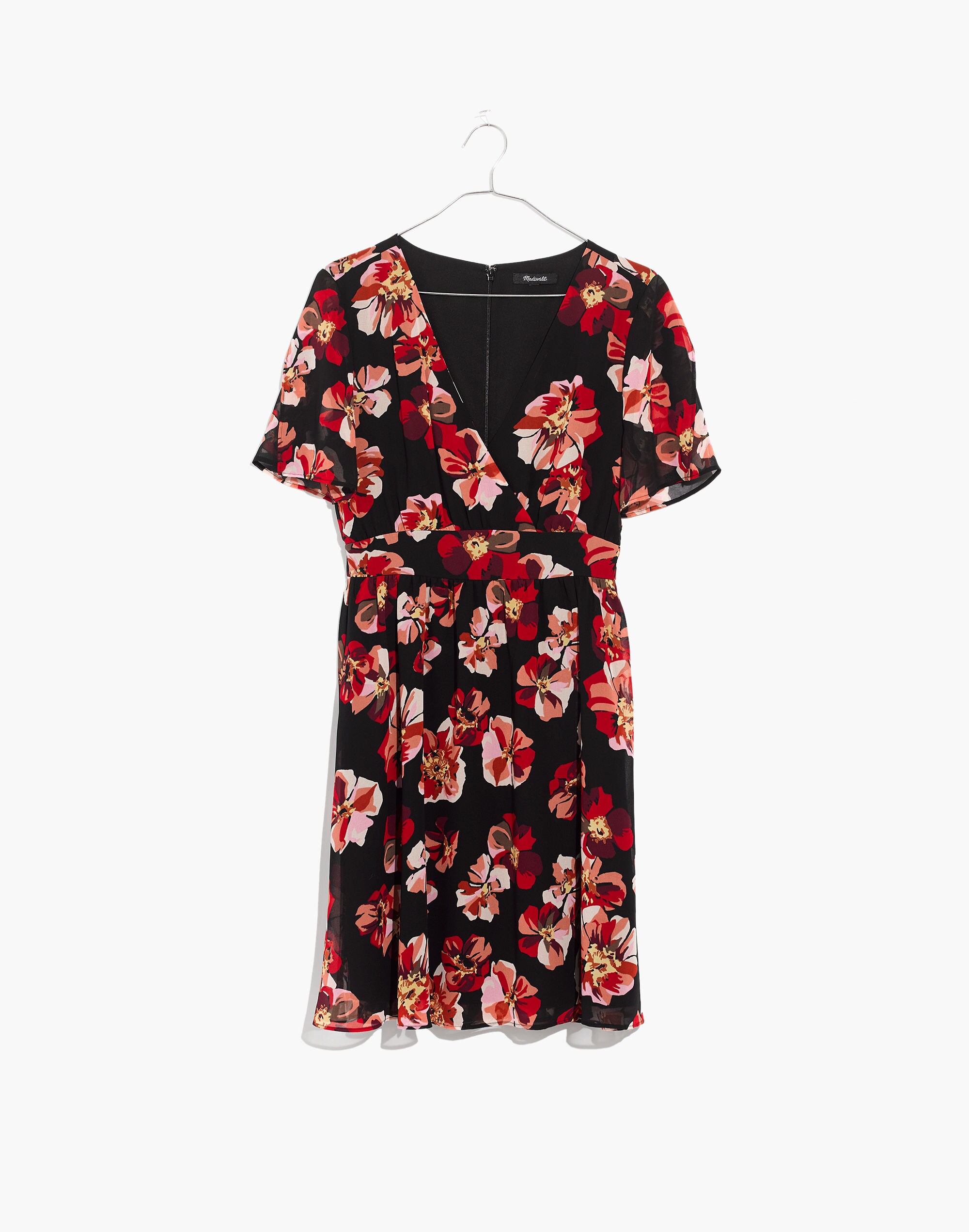 Tulip-Sleeve Mini Dress in French Rose