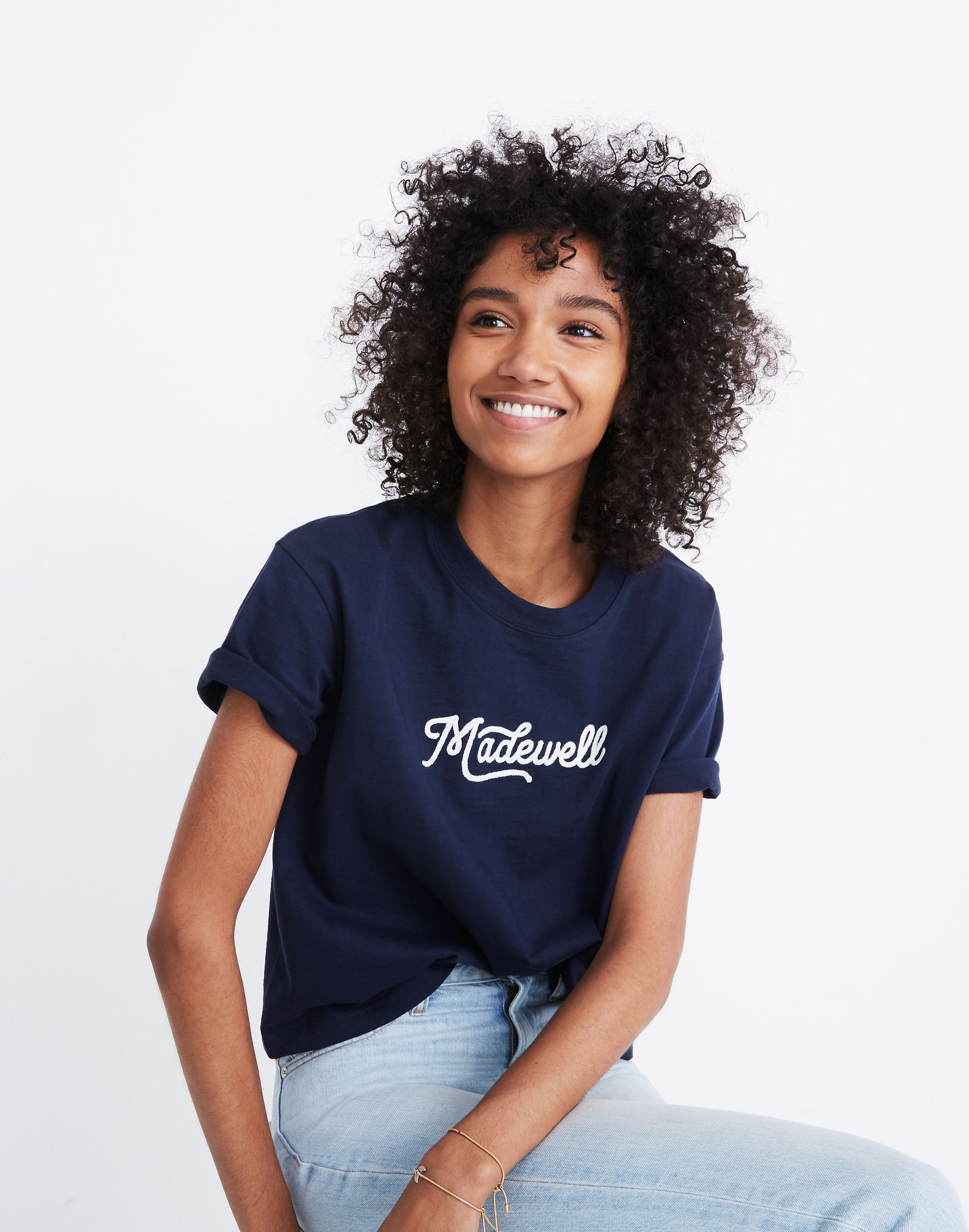 Embroidered Madewell Easy Crop Tee