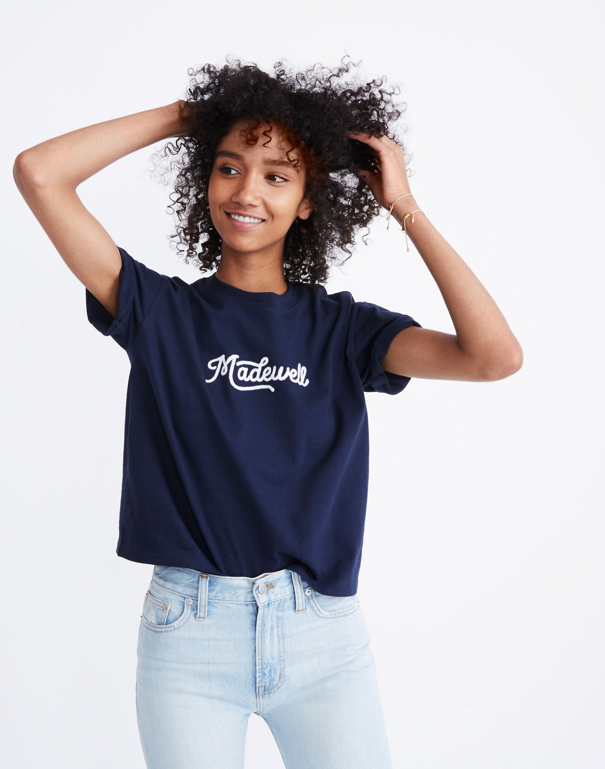 Embroidered Madewell Easy Crop Tee