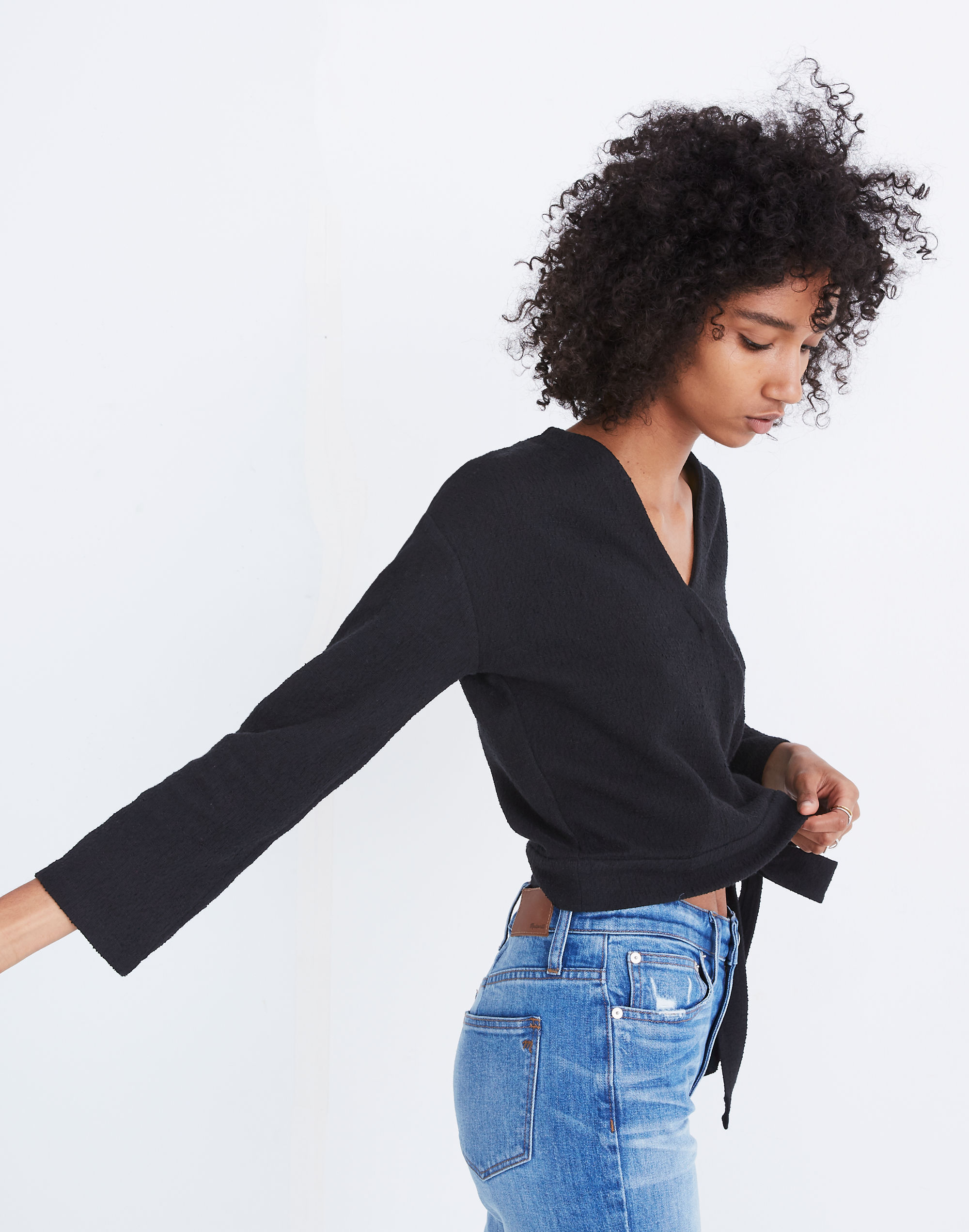 Texture &amp; Thread Wrap Top