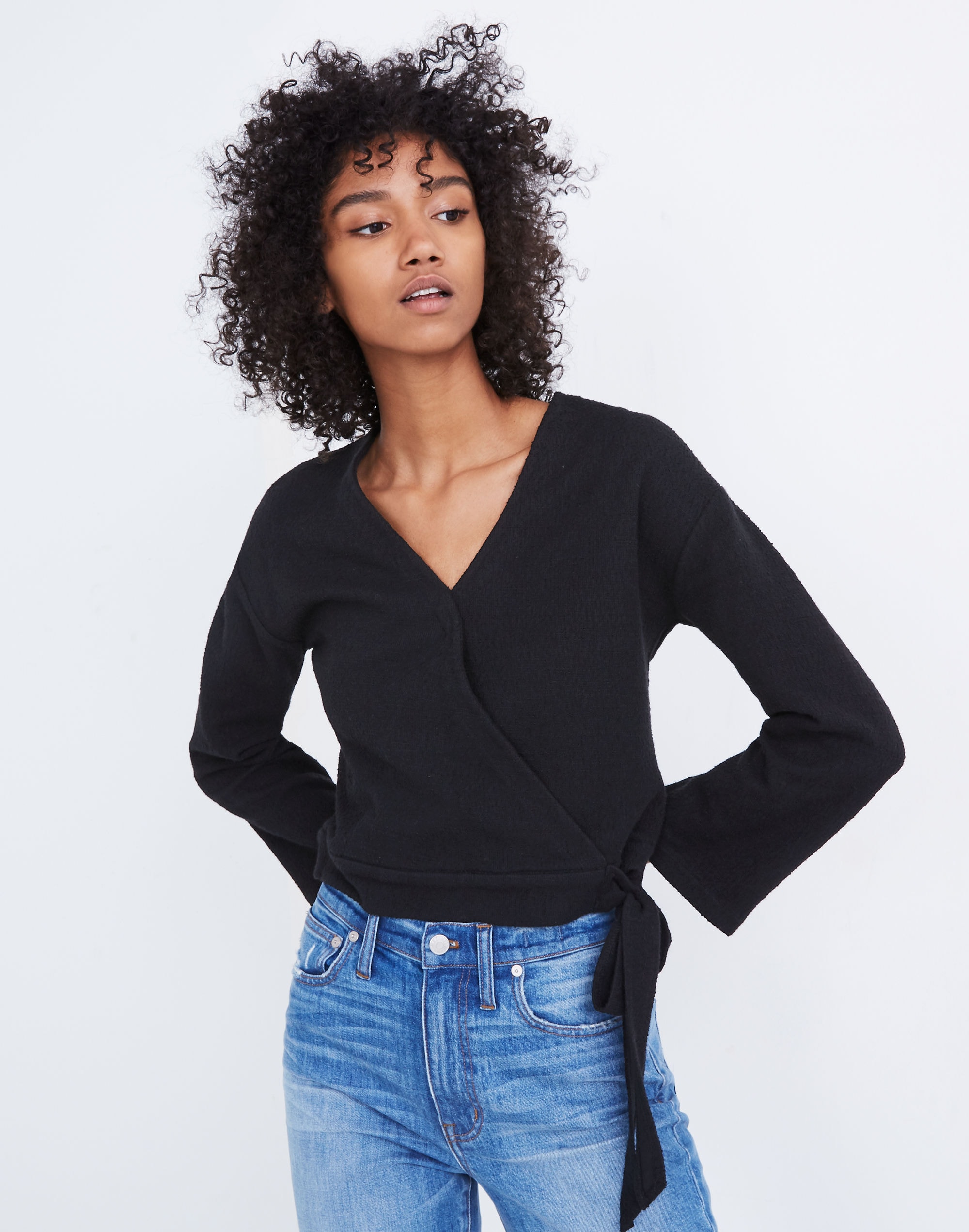 texture &amp; thread wrap top