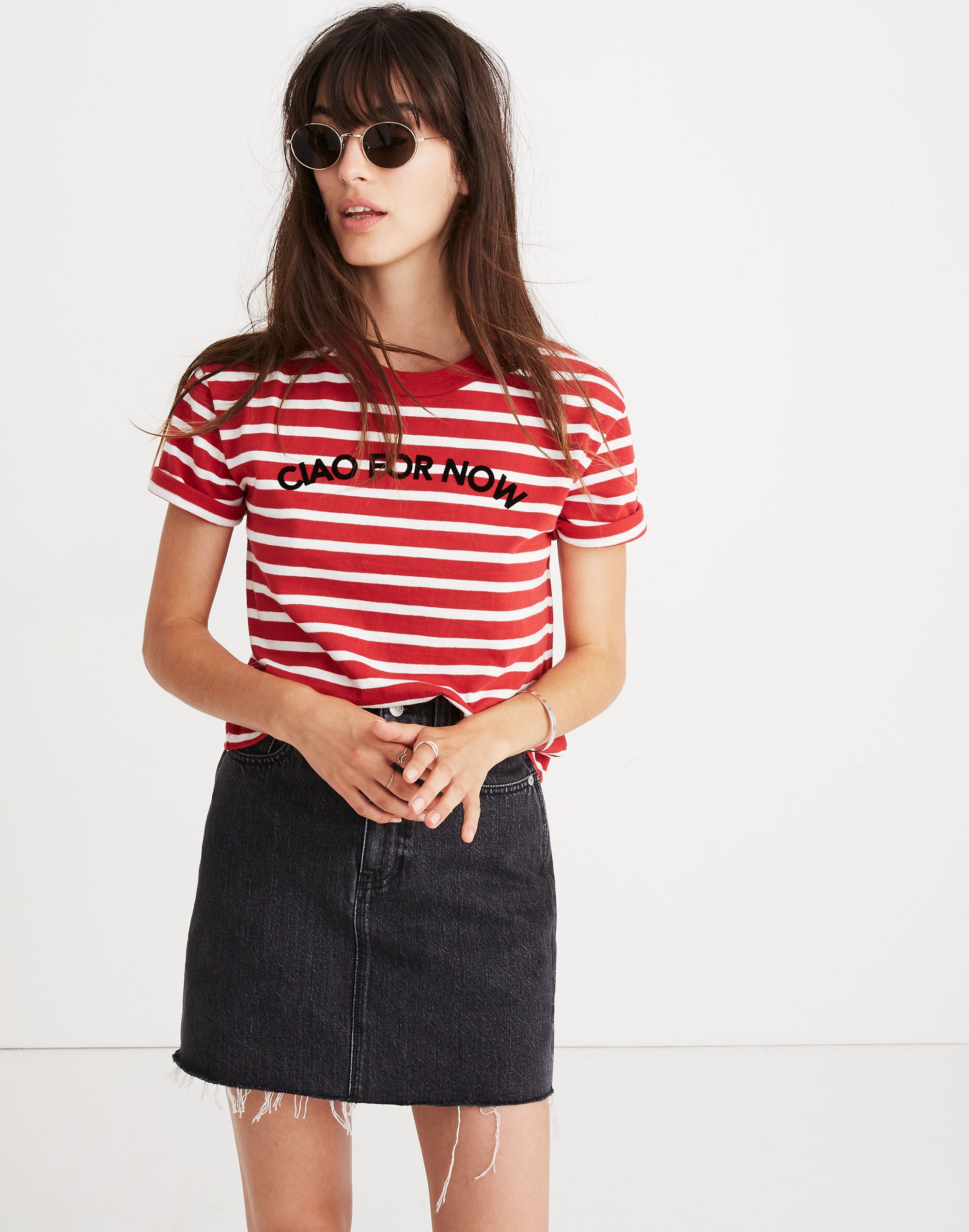 Striped Ciao For Now Tee