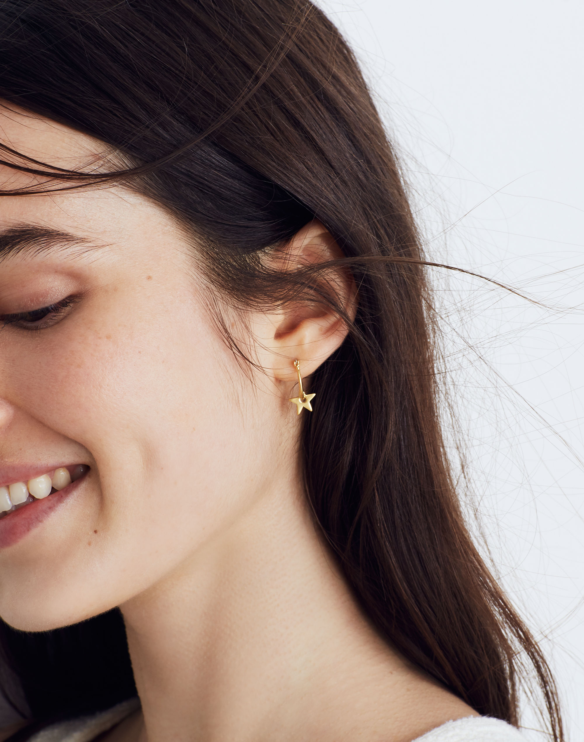 Star Charm Mini Hoop Earrings