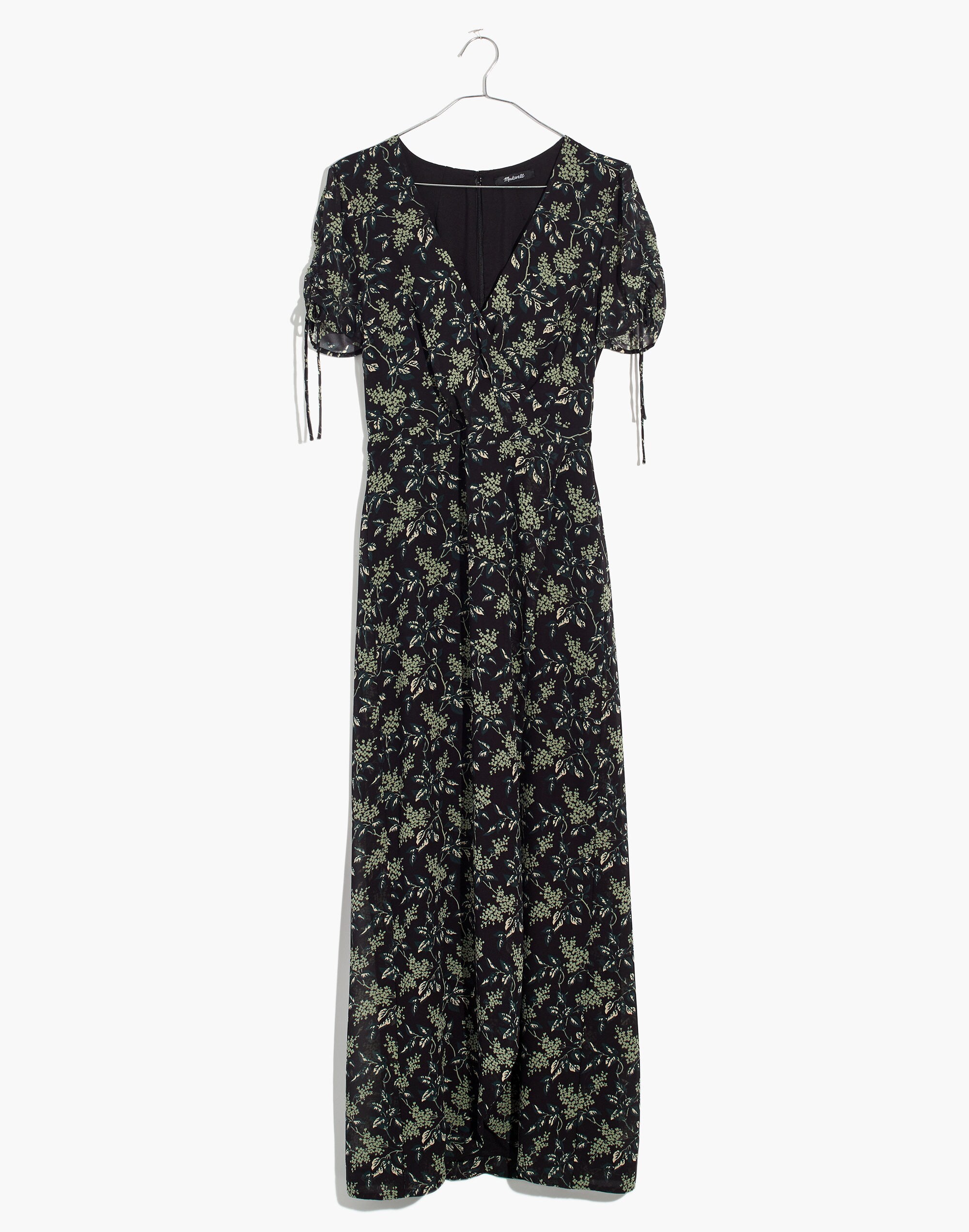 Tulip-Sleeve Maxi Dress in Antique Flora
