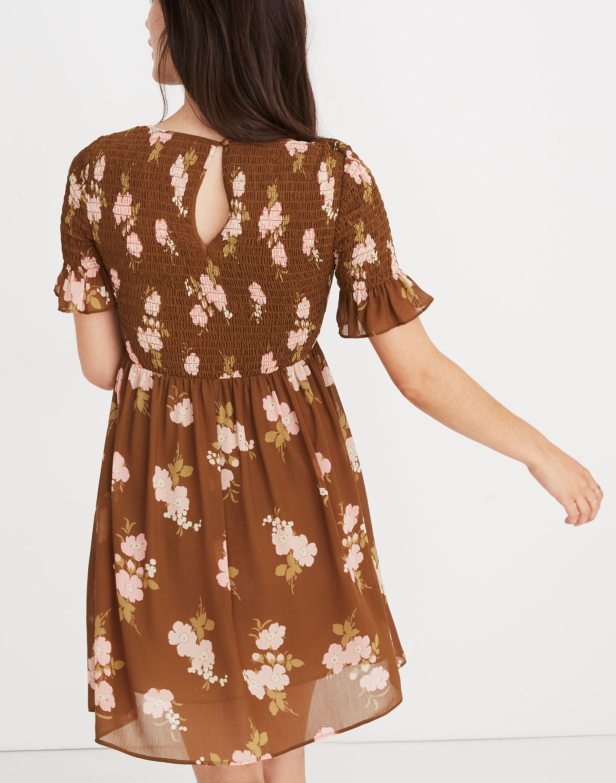 Smocked-Top Dress in Retro Bouquet