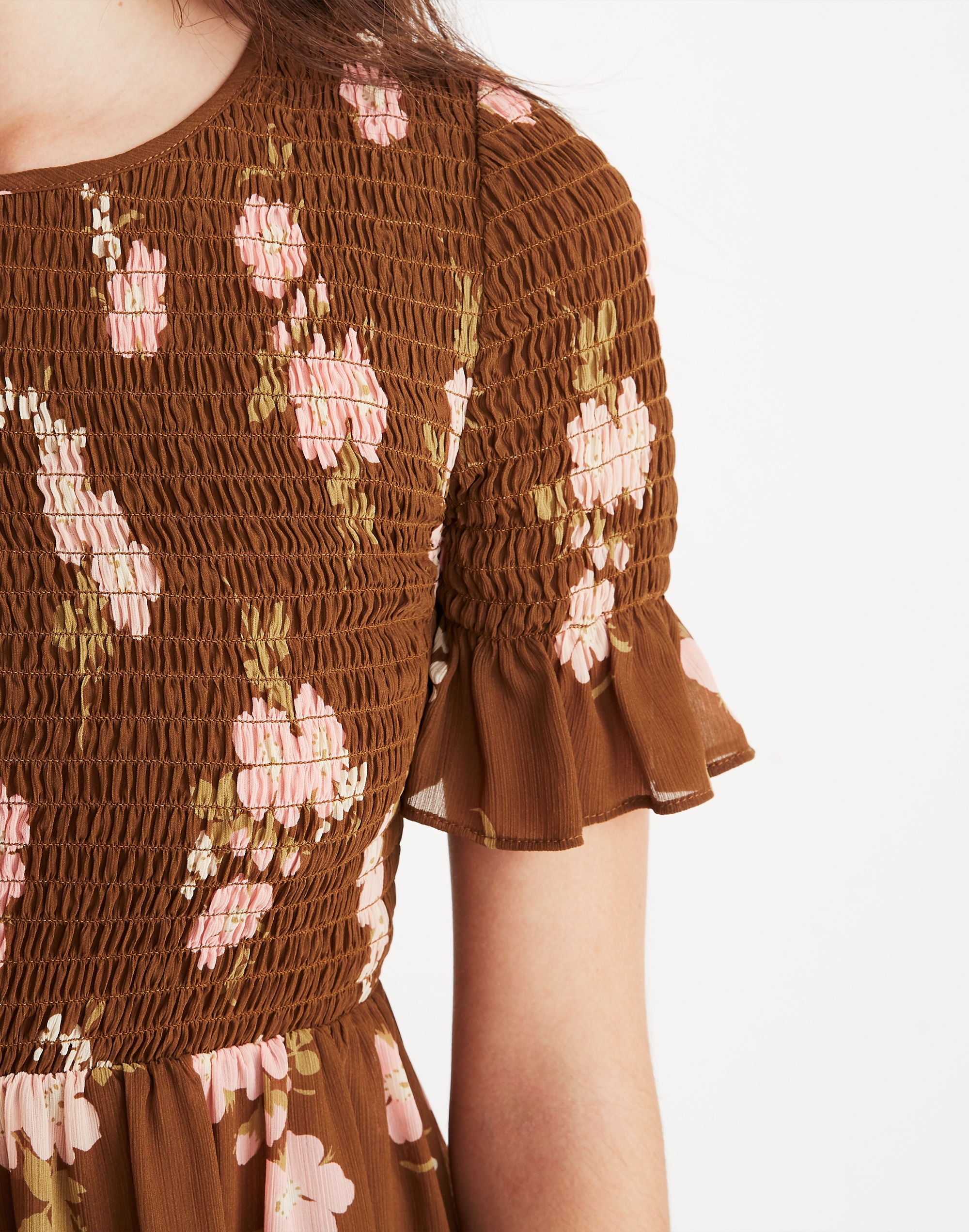 Smocked-Top Dress in Retro Bouquet