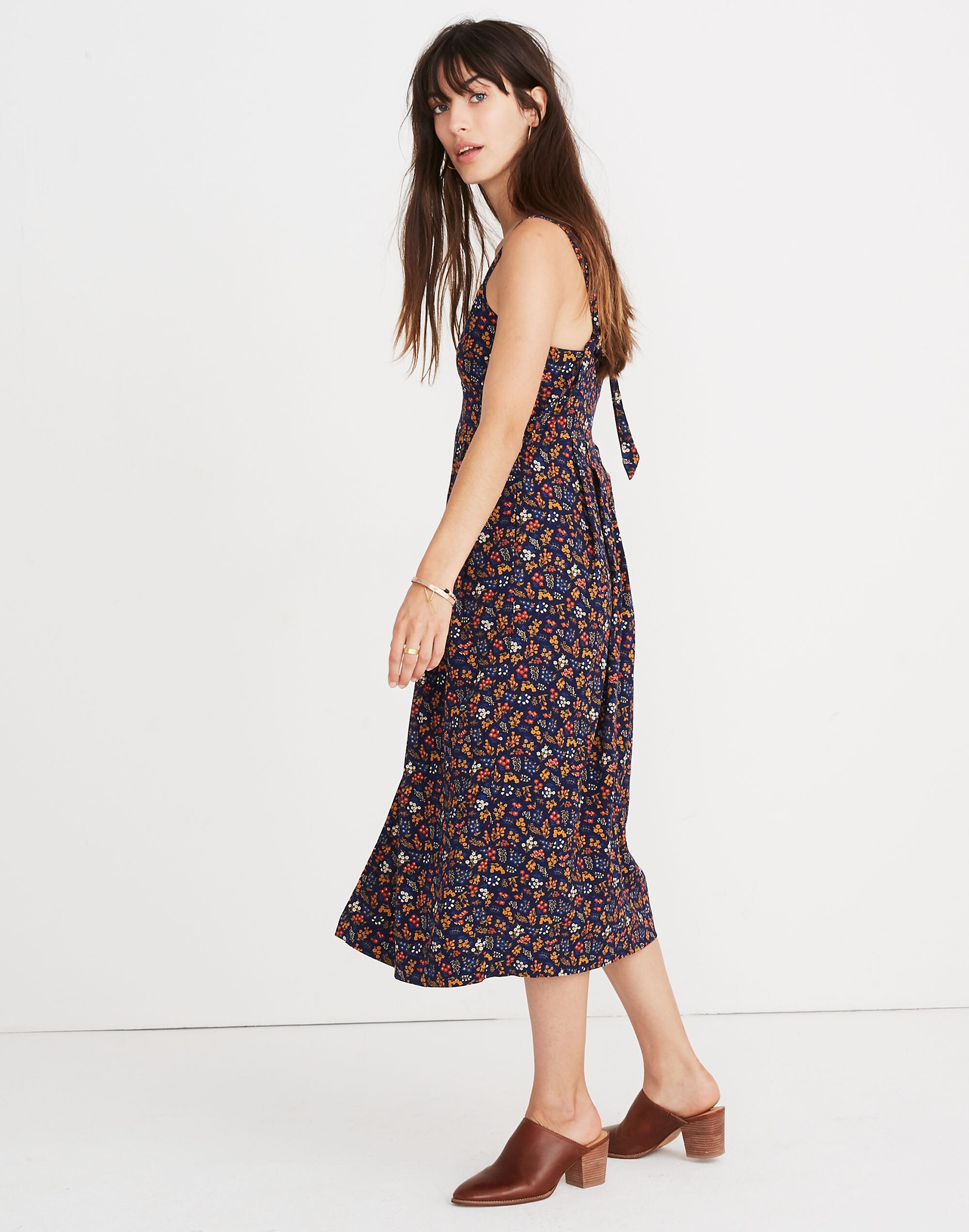 Tie-Strap Midi Dress in Garden Party
