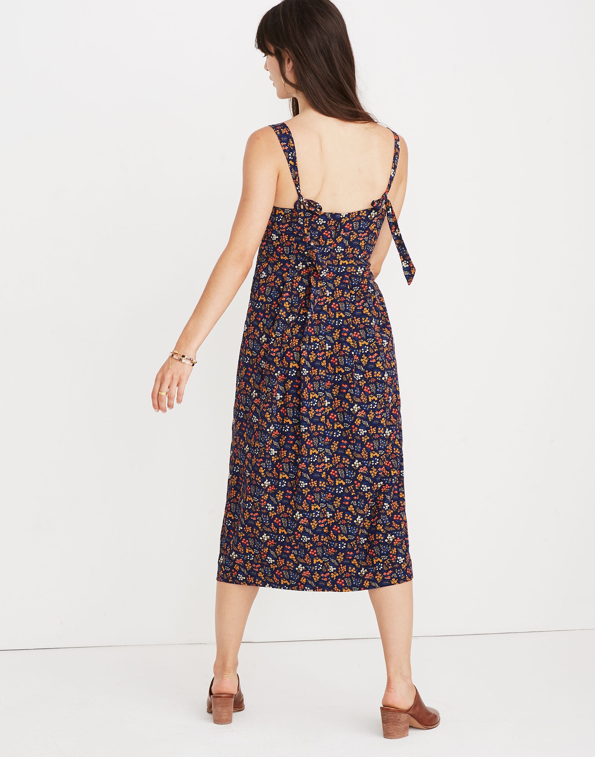Tie-Strap Midi Dress in Garden Party
