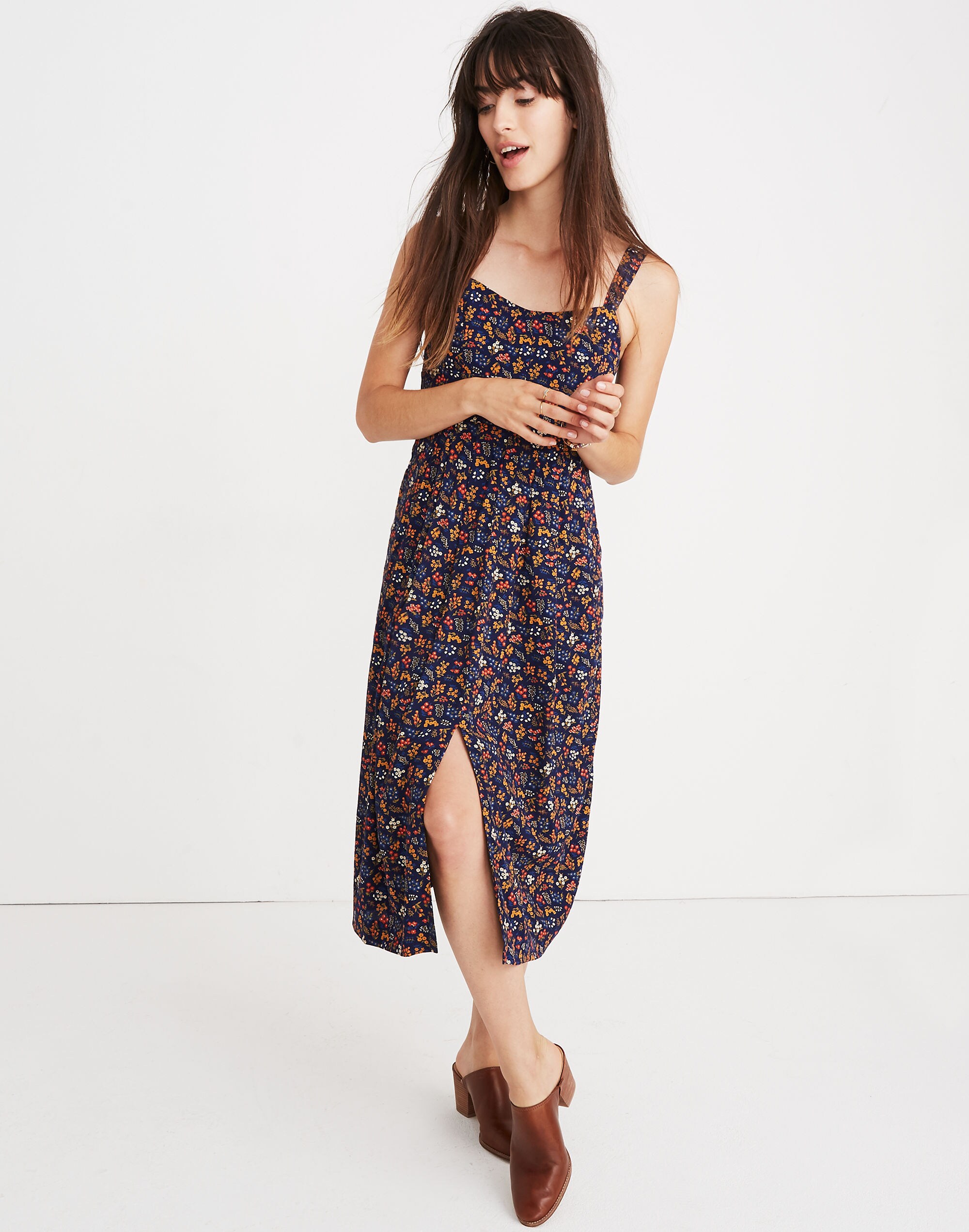 Tie-Strap Midi Dress in Garden Party