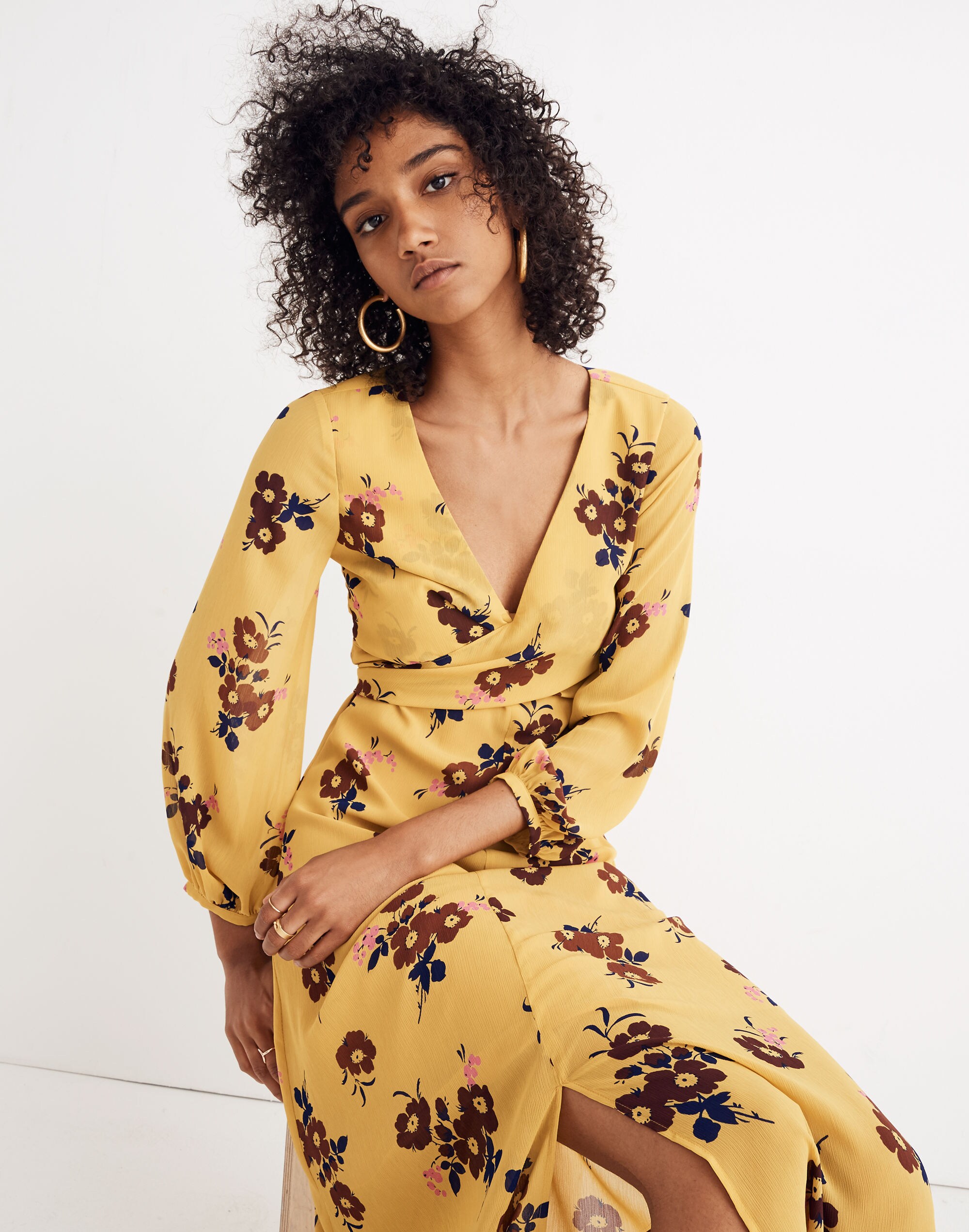 Wrap-Around Maxi Dress in Retro Bouquet