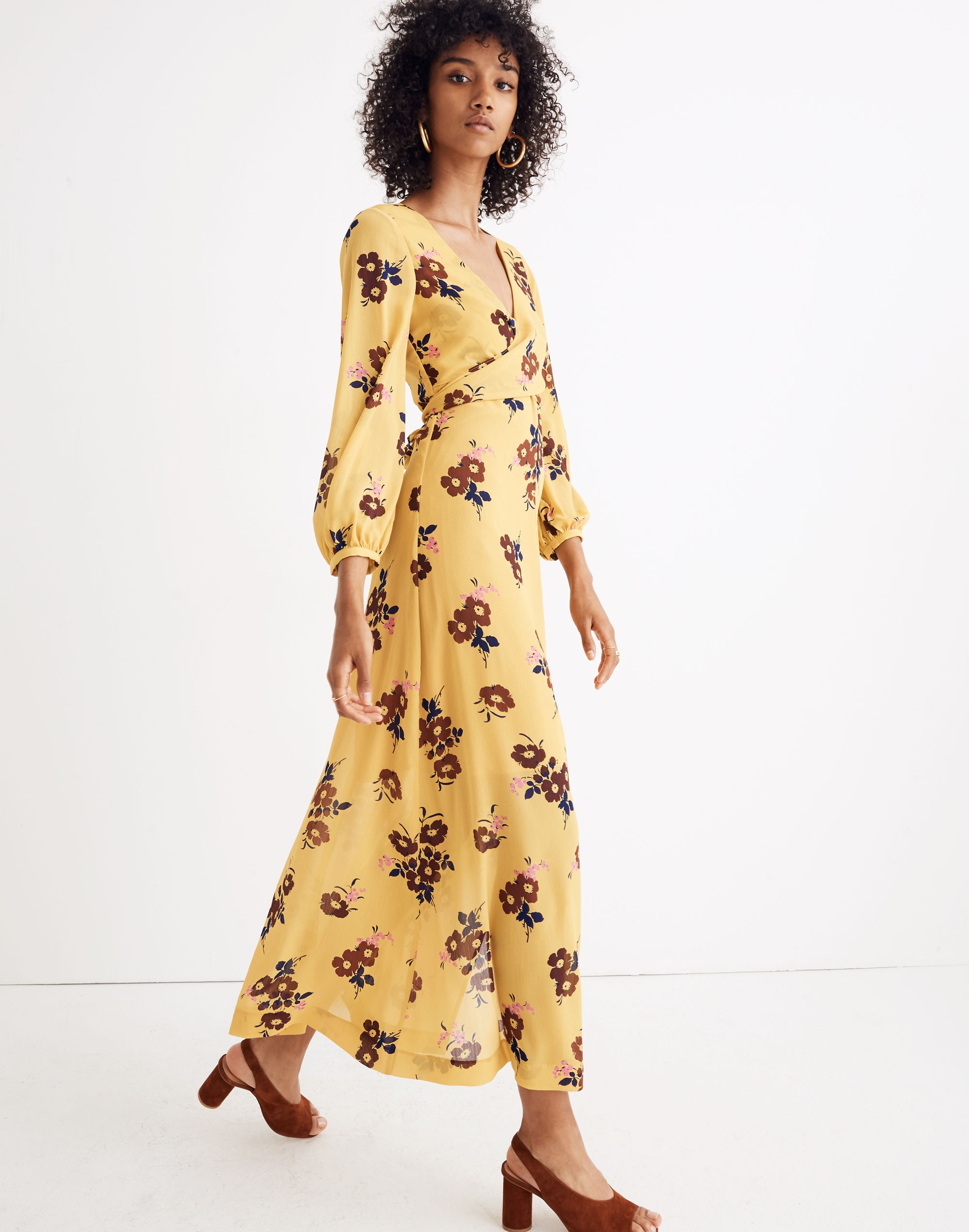 Wrap-Around Maxi Dress in Retro Bouquet