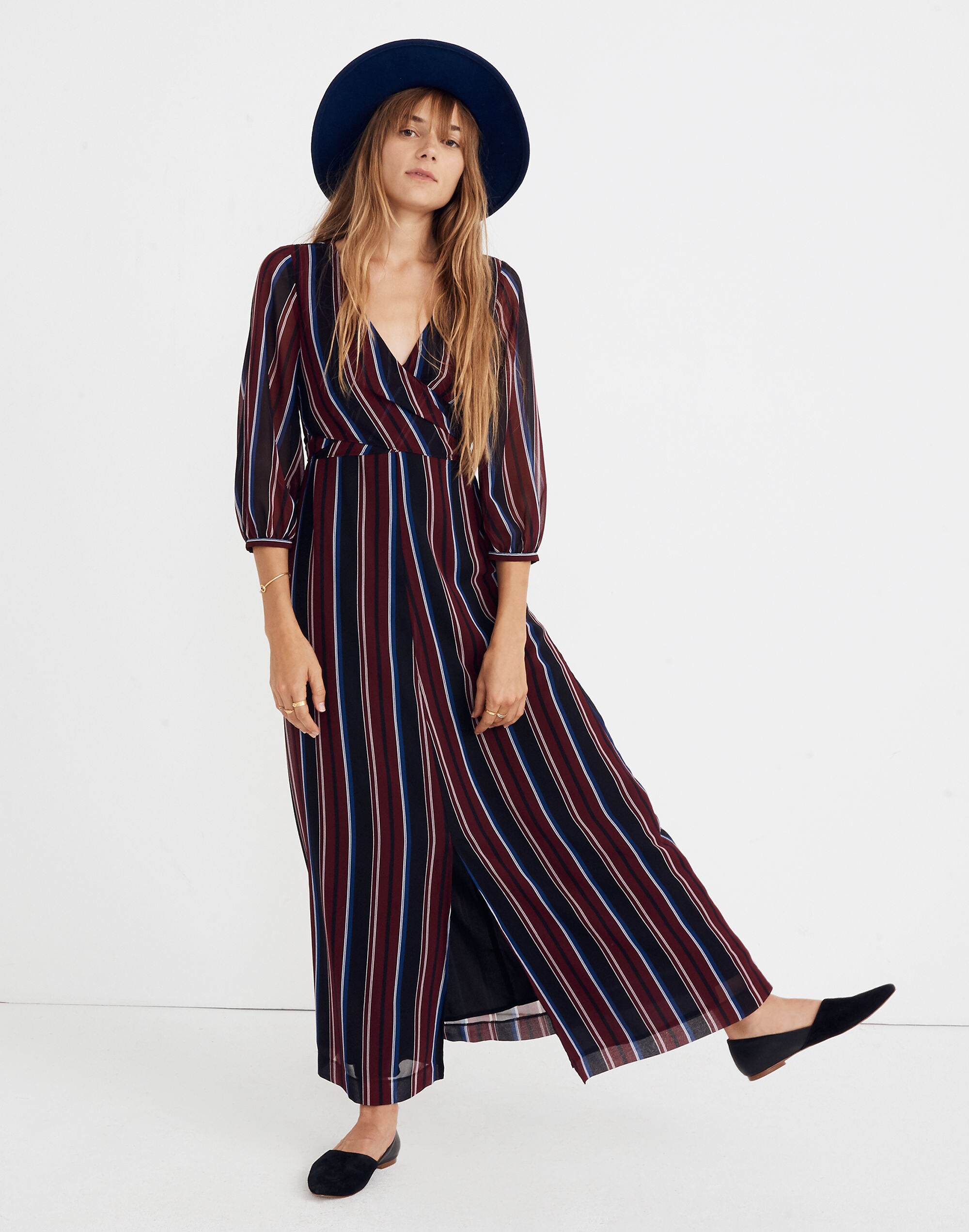 Wrap-Around Maxi Dress in Stockdale Stripe