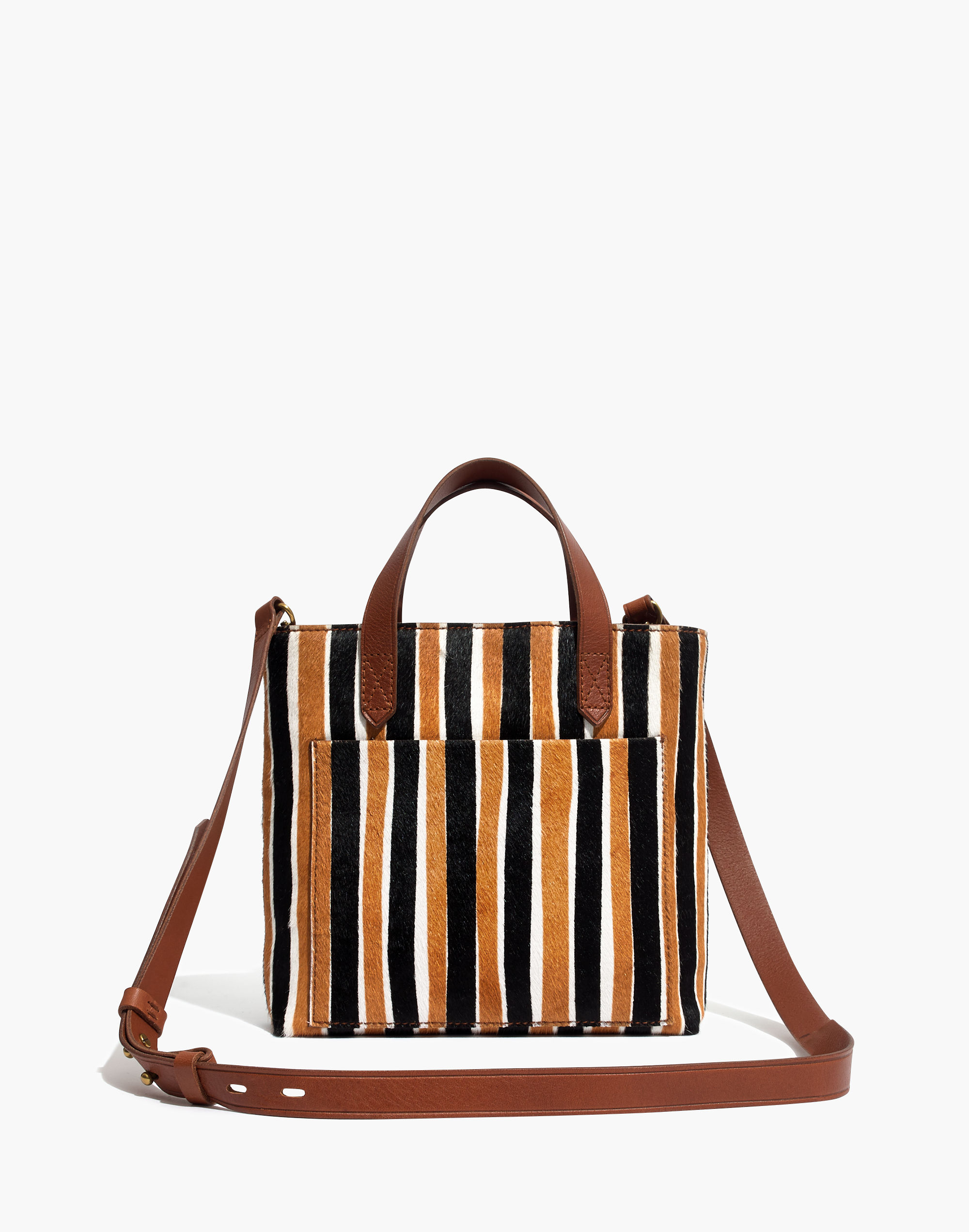The Small Transport Crossbody in Striped Calf Hair