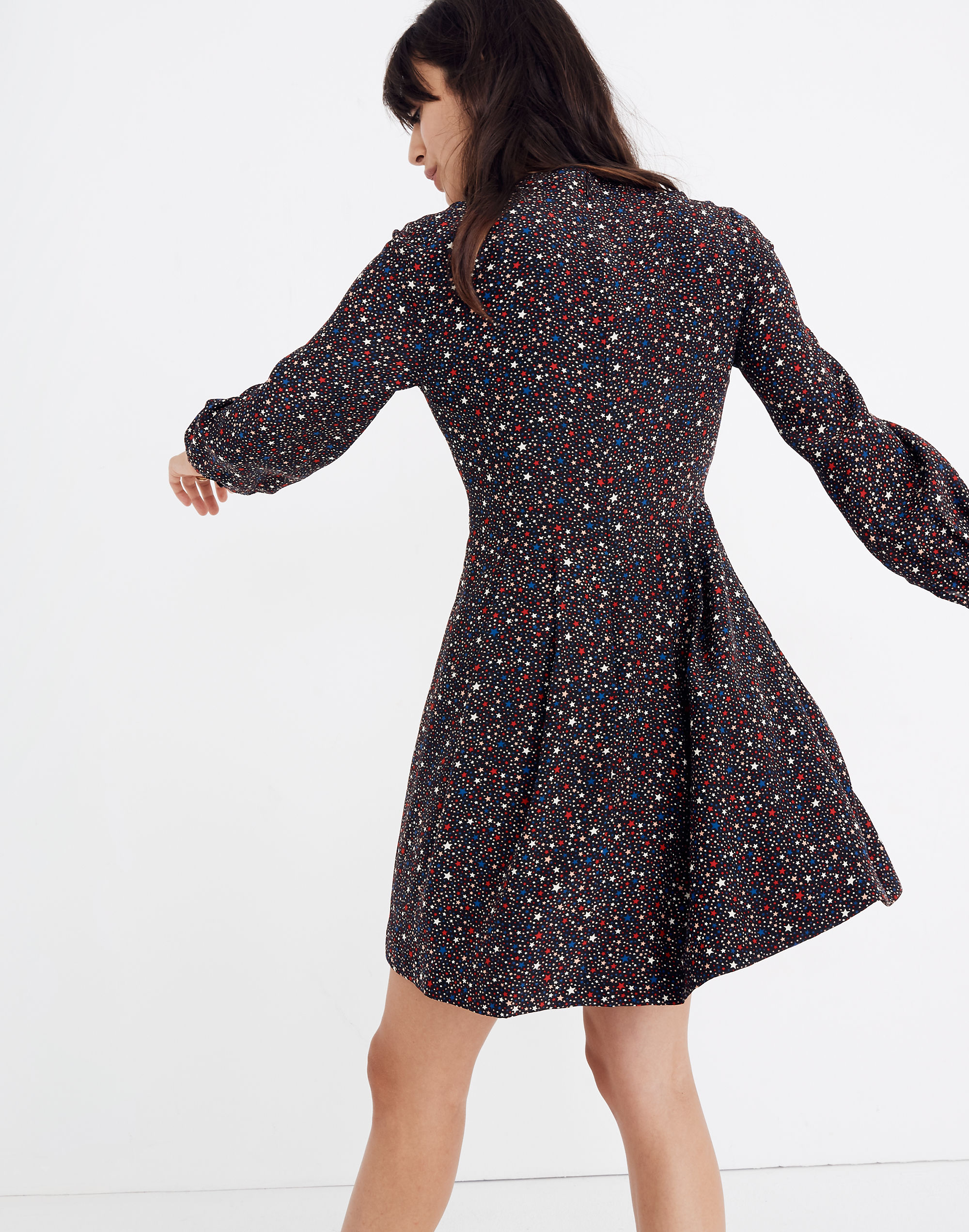 Balsam Tie-Neck Dress in Starry Night