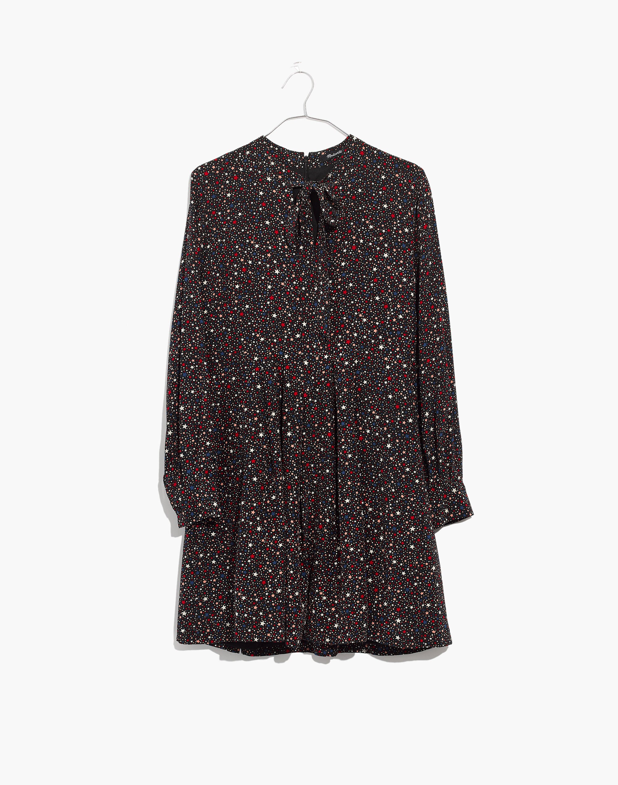 Balsam Tie-Neck Dress in Starry Night