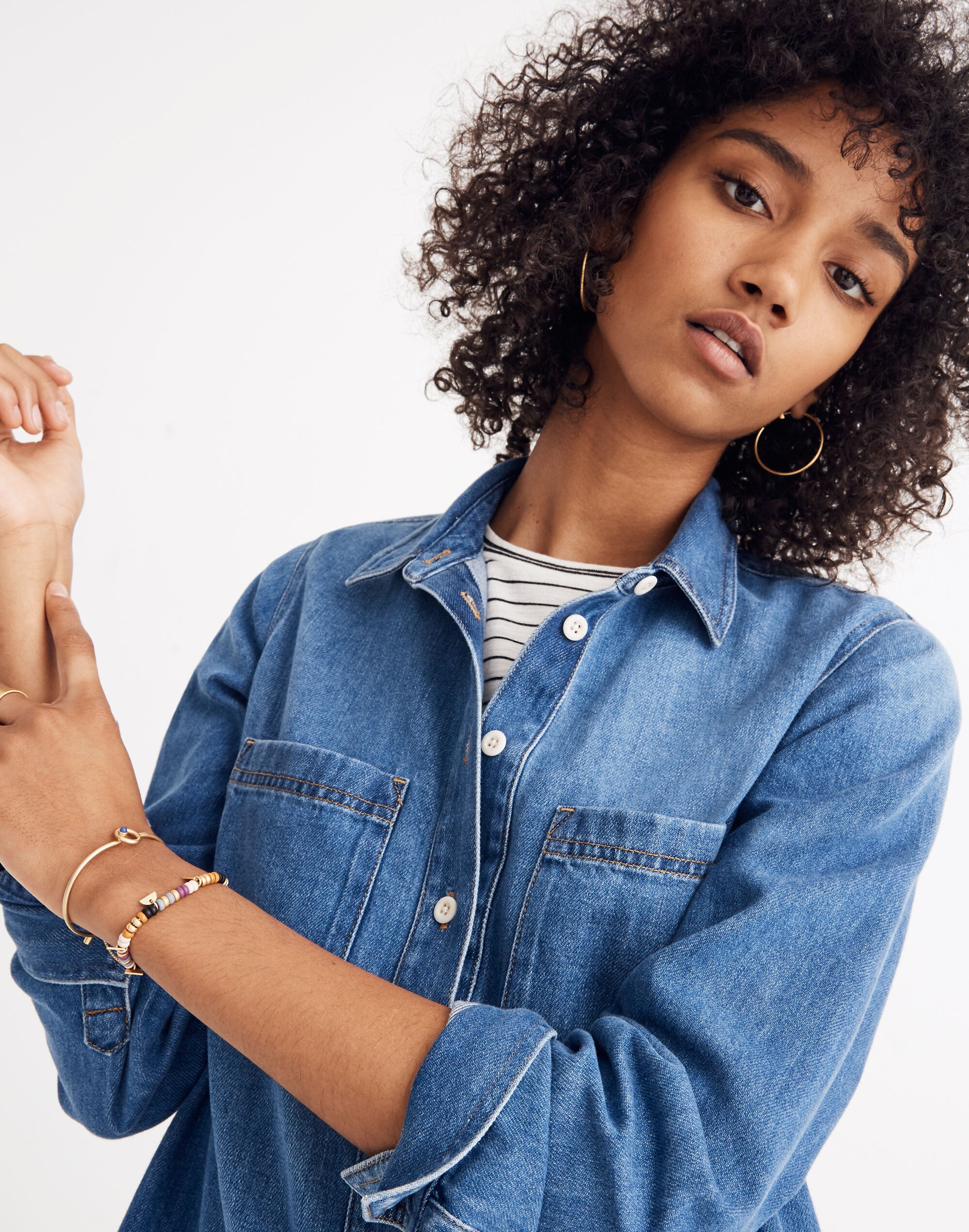 Denim Popover Shirtdress