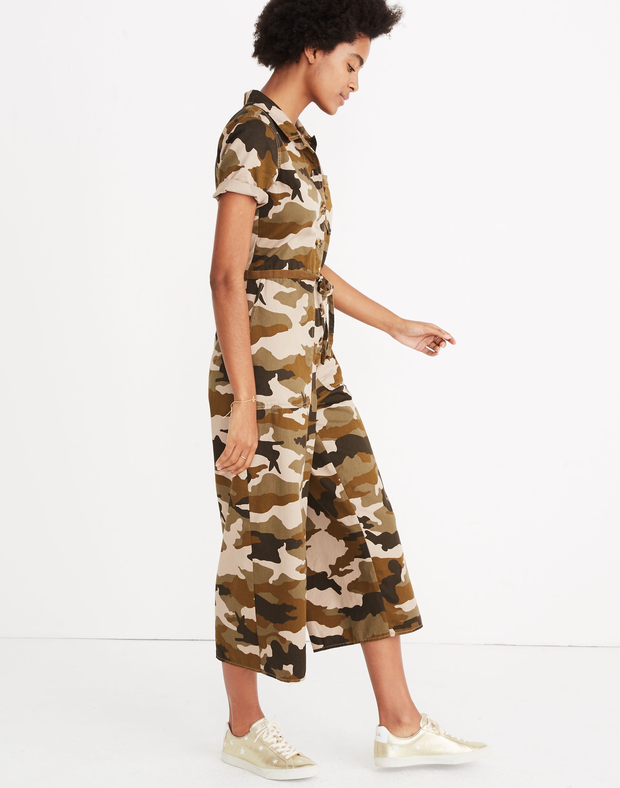 Wide-Leg Utility Jumpsuit in Cottontail Camo
