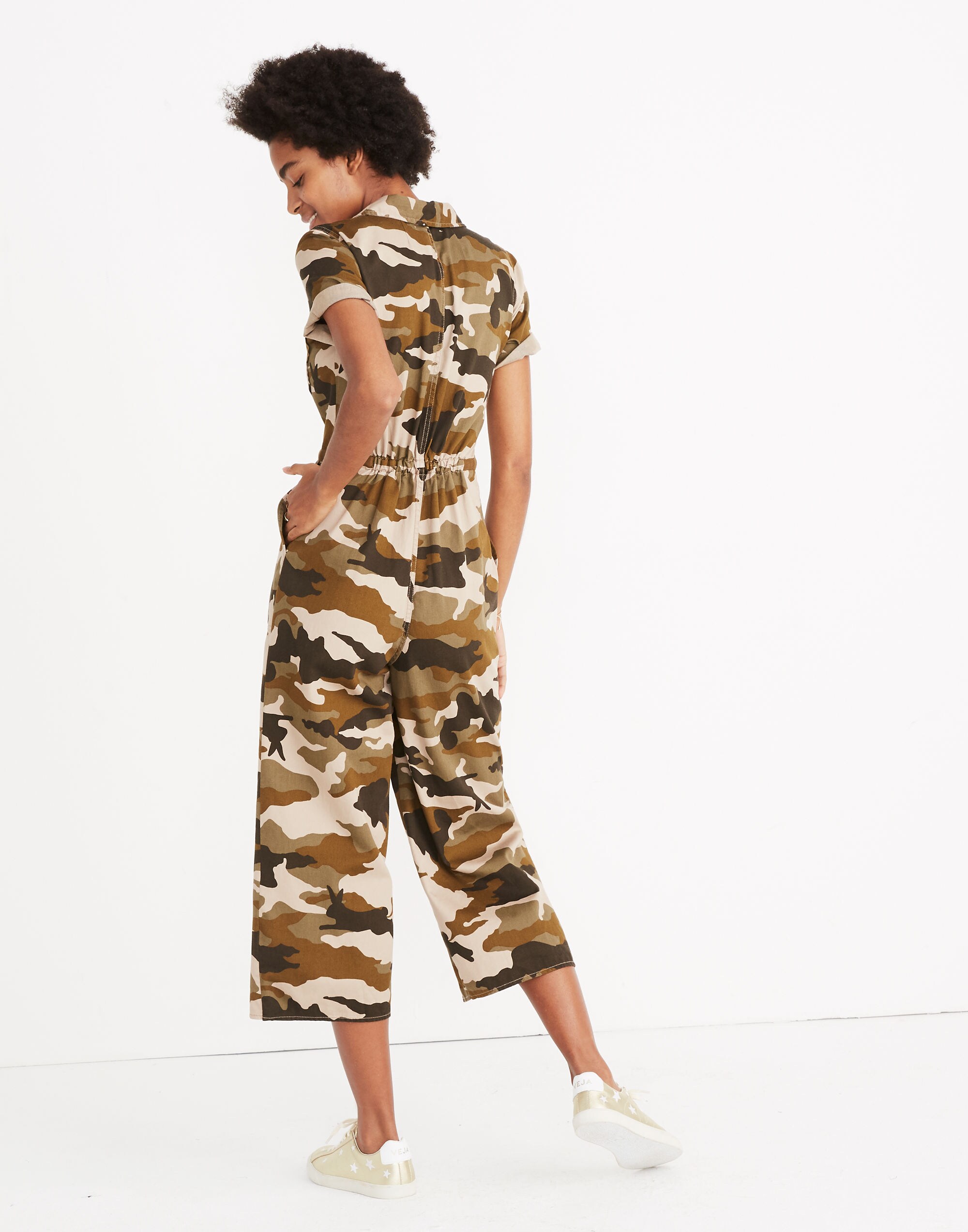 Wide-Leg Utility Jumpsuit in Cottontail Camo