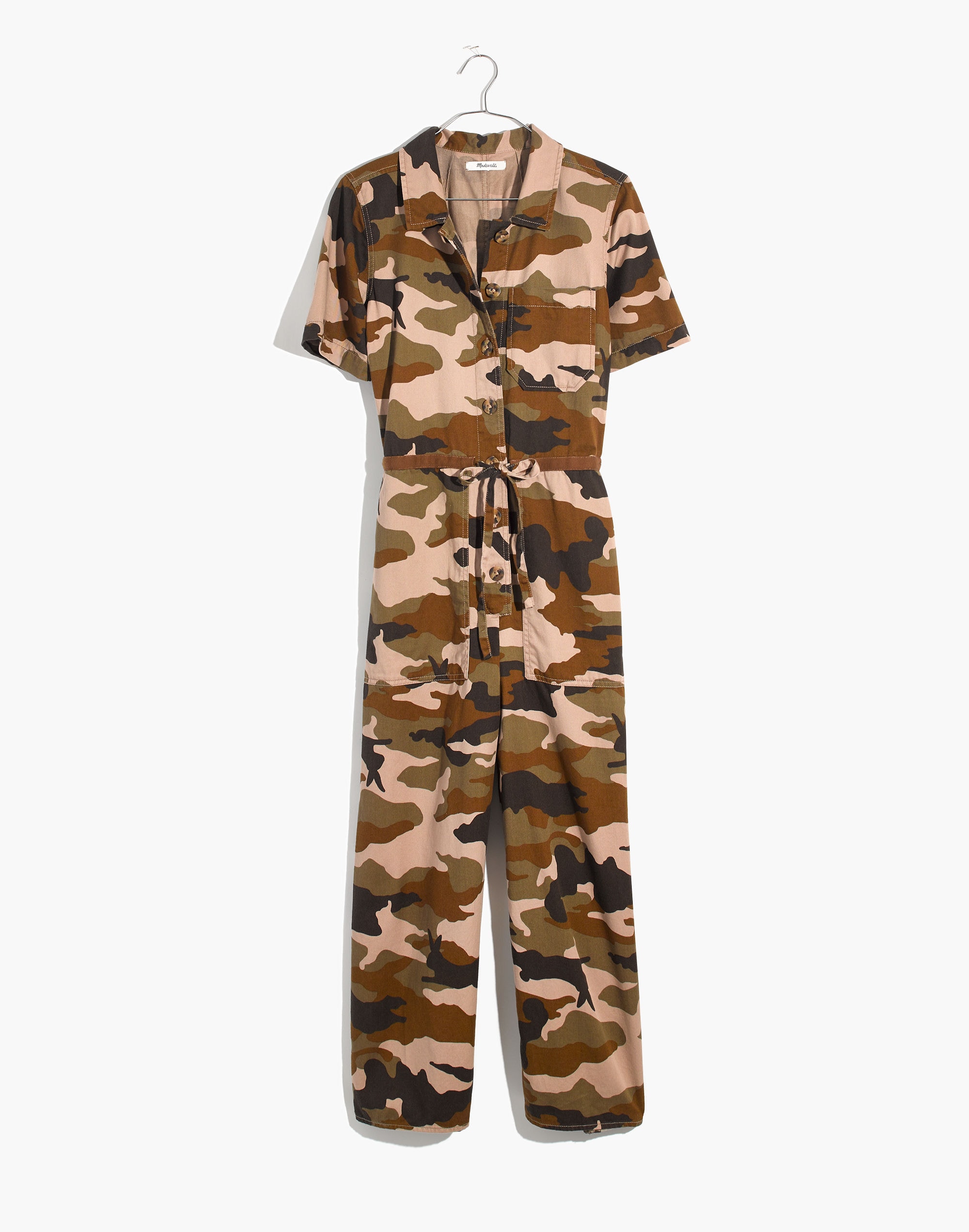 Wide-Leg Utility Jumpsuit in Cottontail Camo