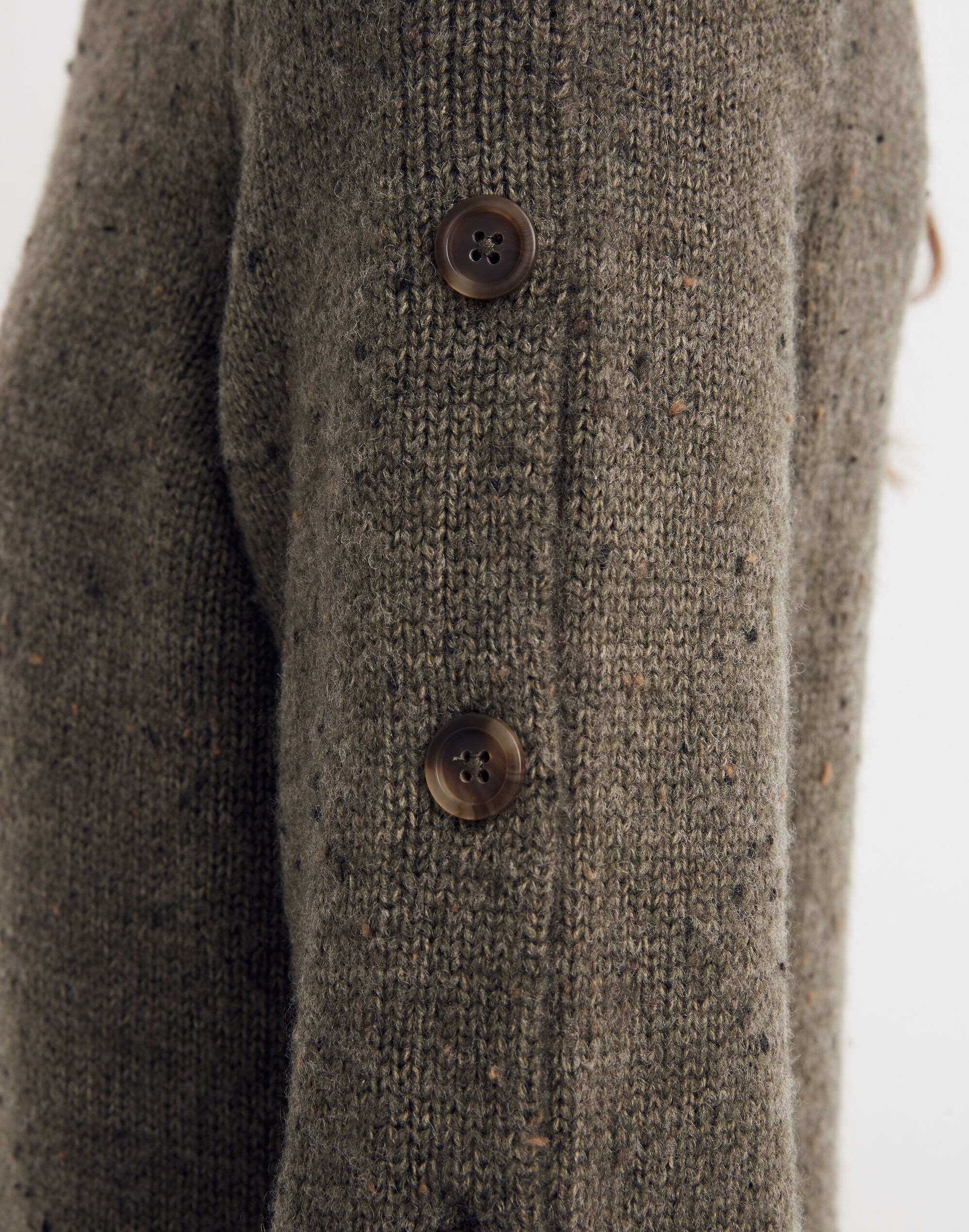 Donegal Button-Sleeve Sweater-Dress