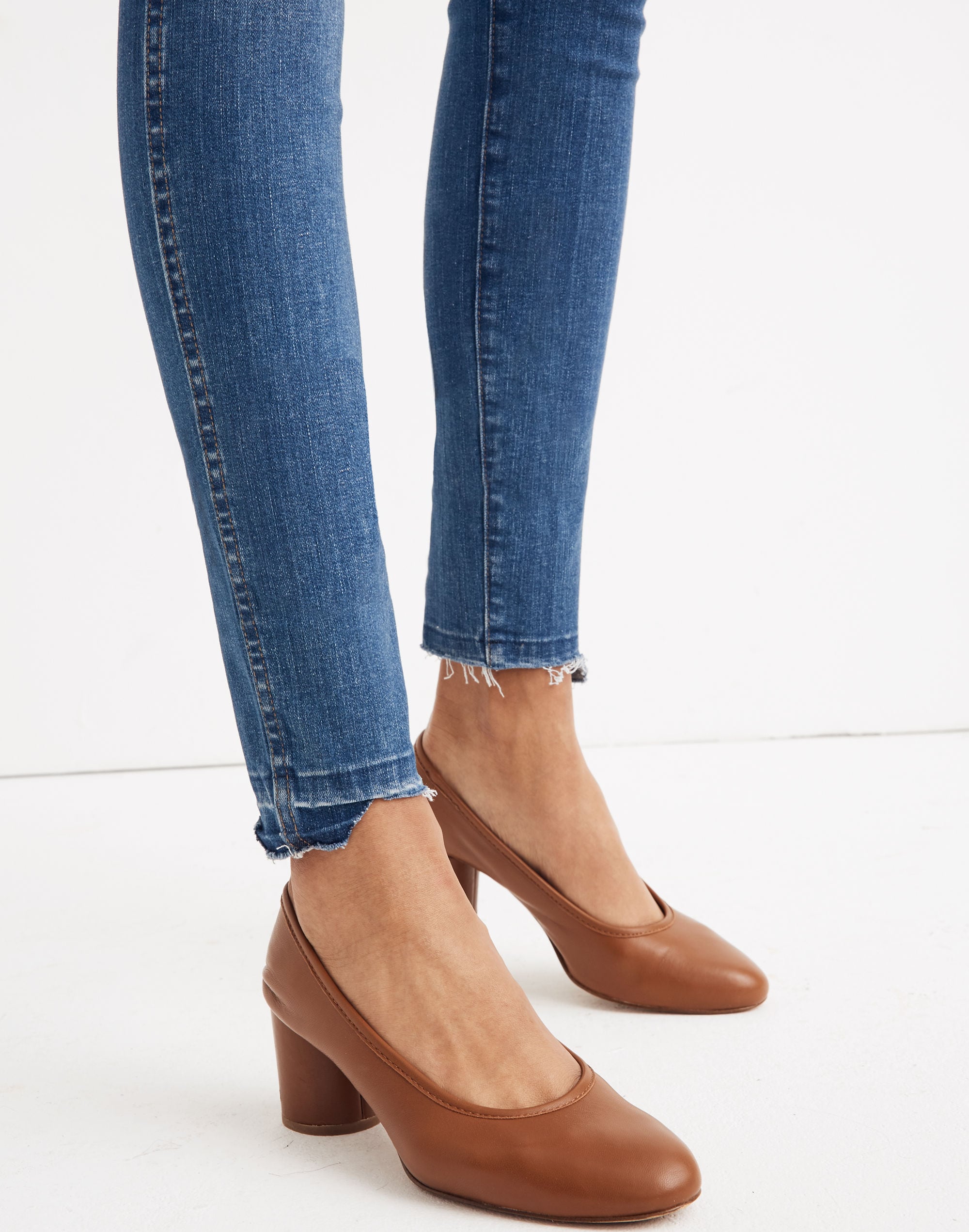 10" High-Rise Skinny Jeans: Drop Step-Hem Edition