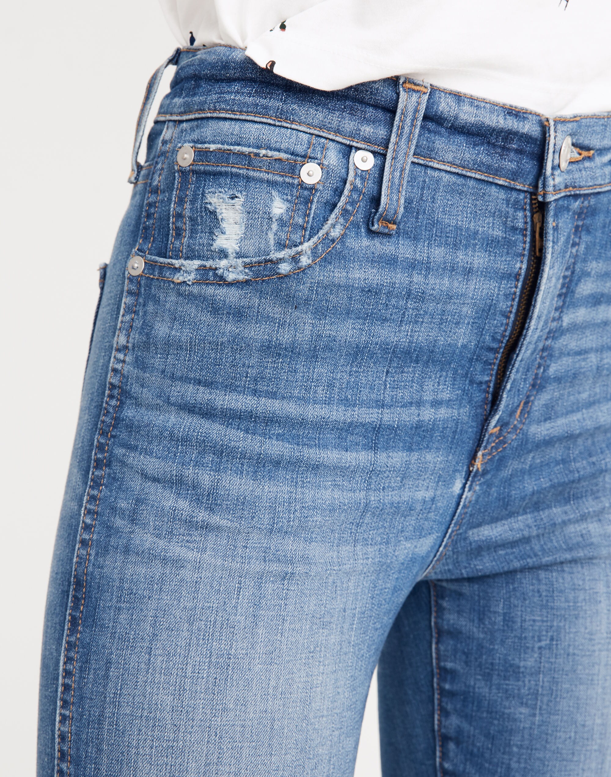 10" High-Rise Skinny Jeans: Drop Step-Hem Edition