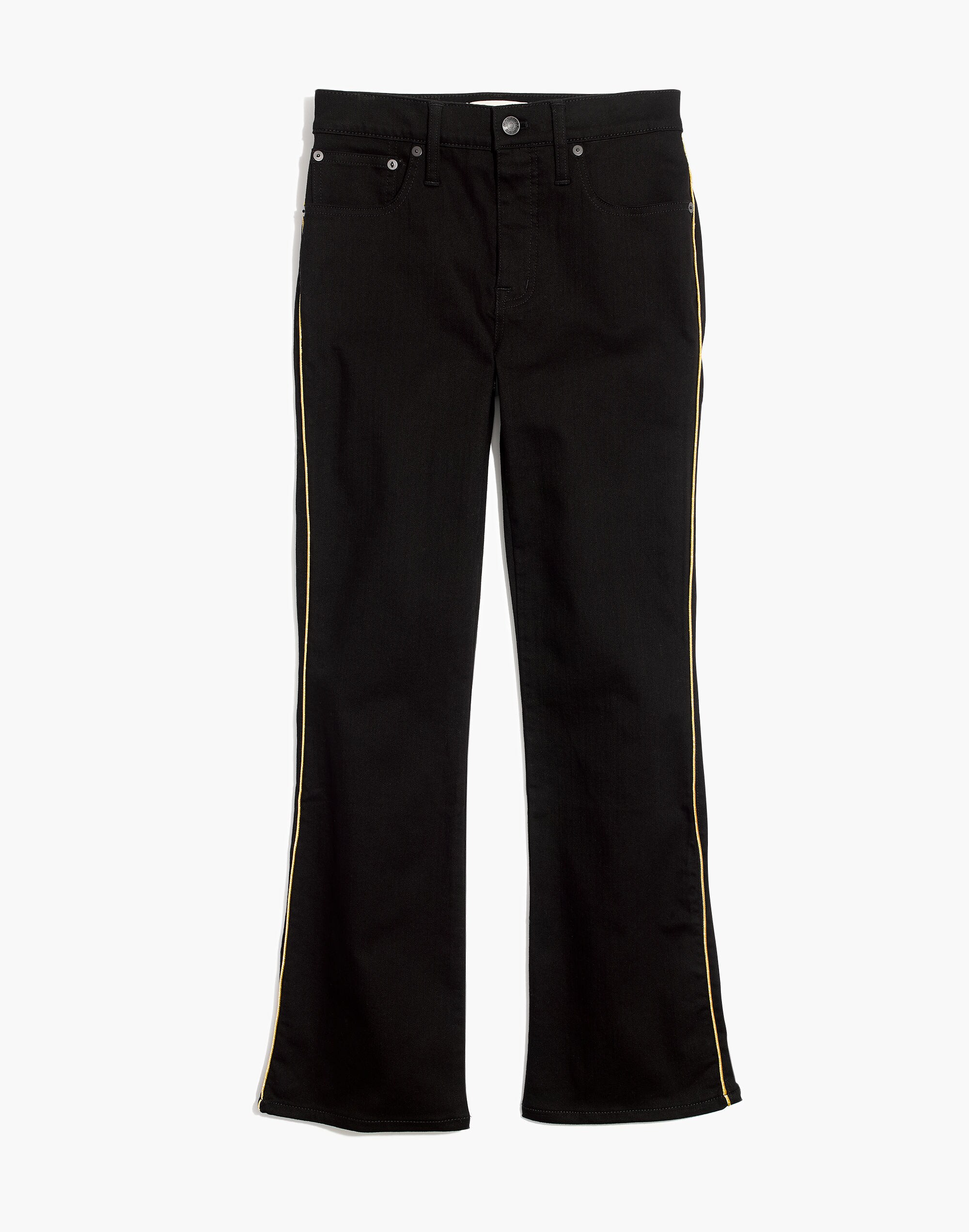 Cali Demi-Boot Jeans: Gold Piping Edition