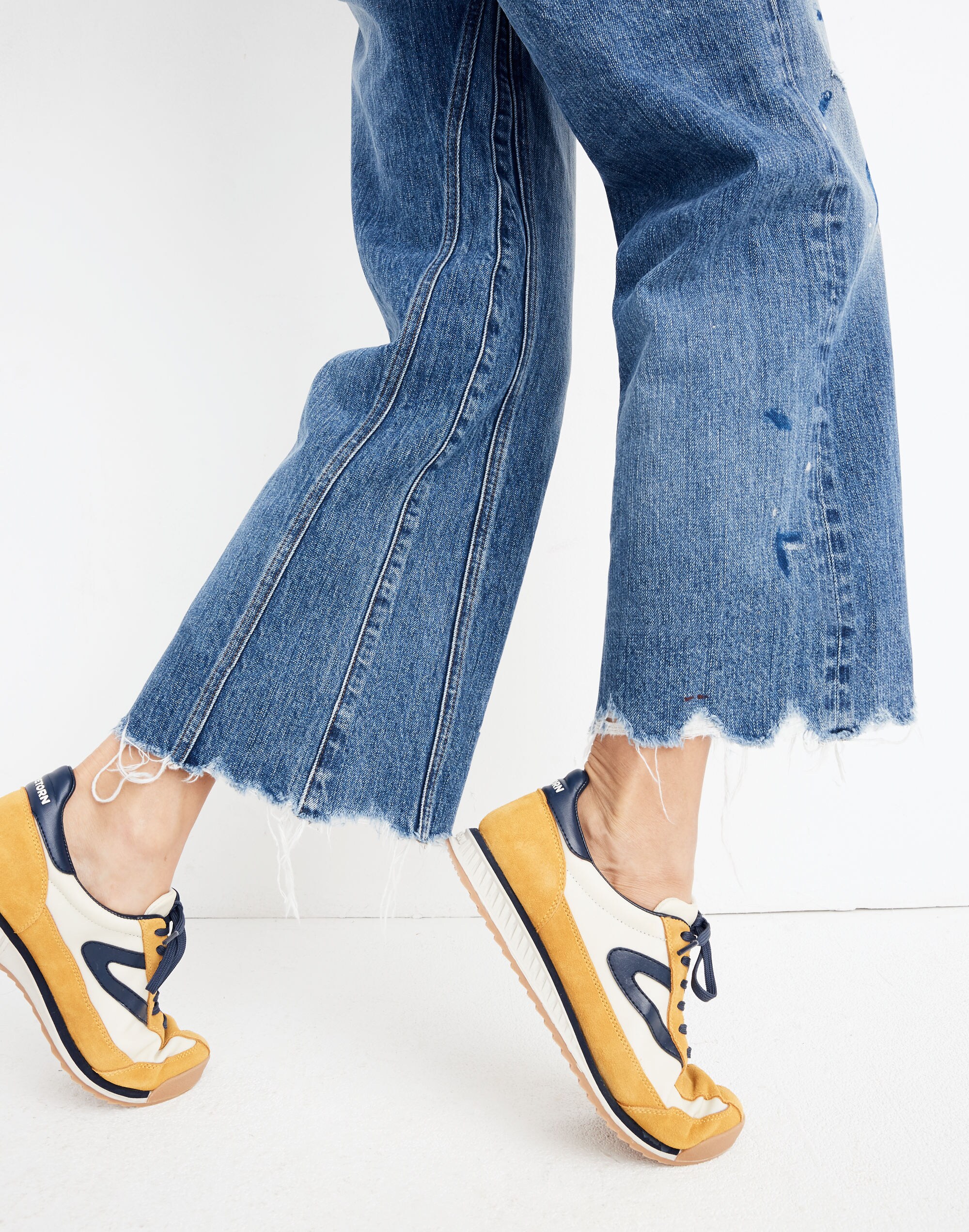 Rivet &amp; Thread Wide-Leg Crop Jeans: Inset Edition