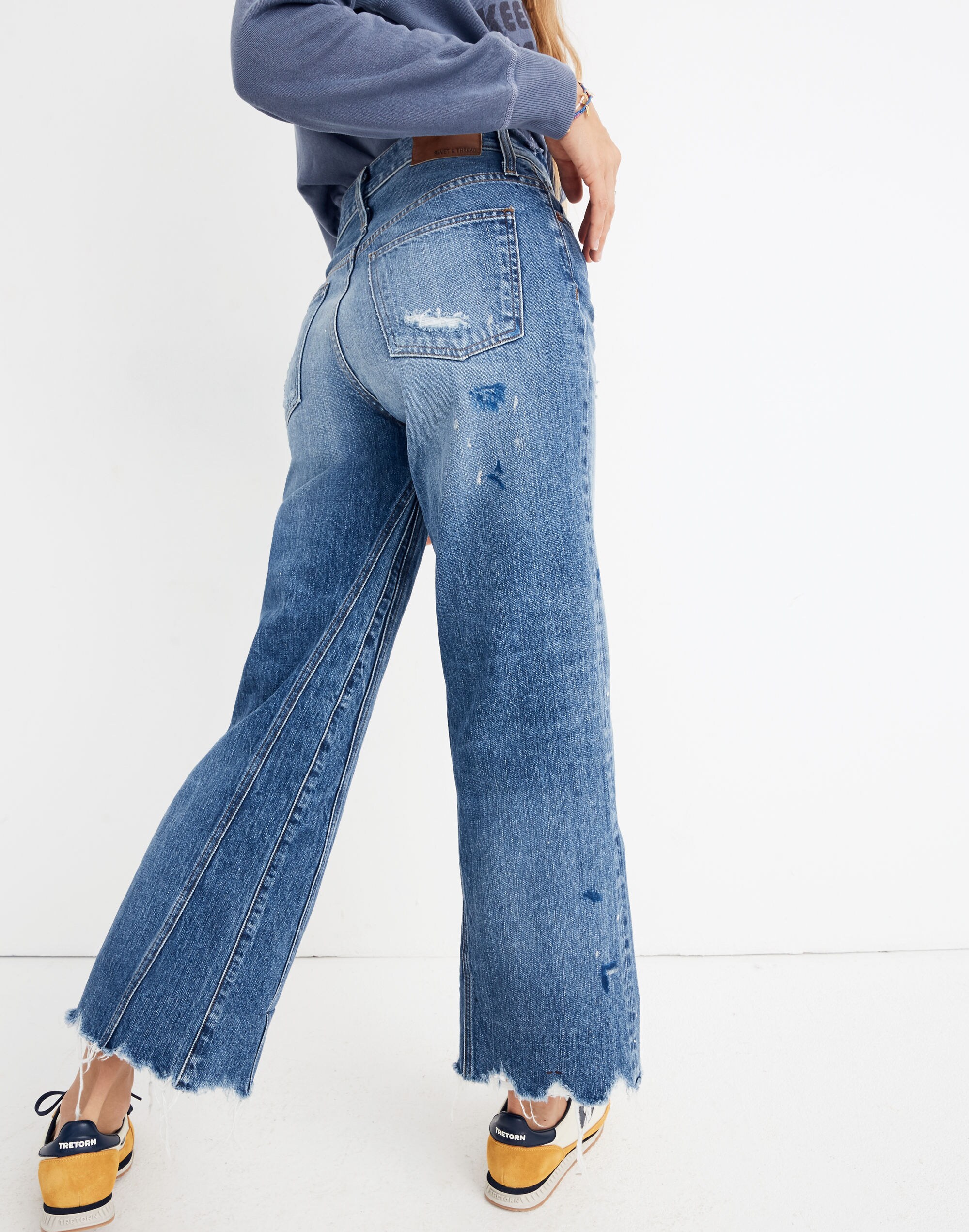 Rivet &amp; Thread Wide-Leg Crop Jeans: Inset Edition