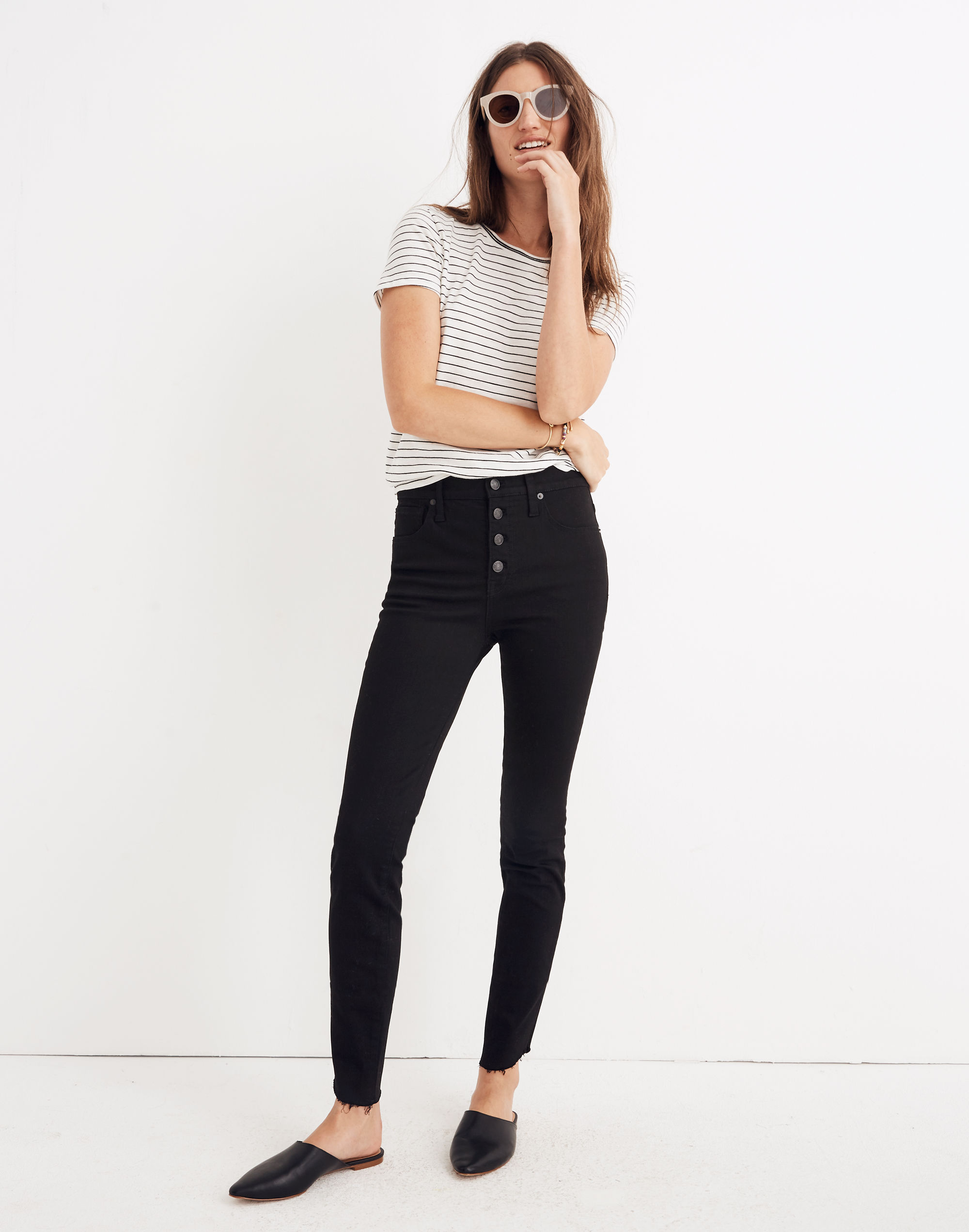 10" High-Rise Skinny Jeans: Tulip-Hem Edition