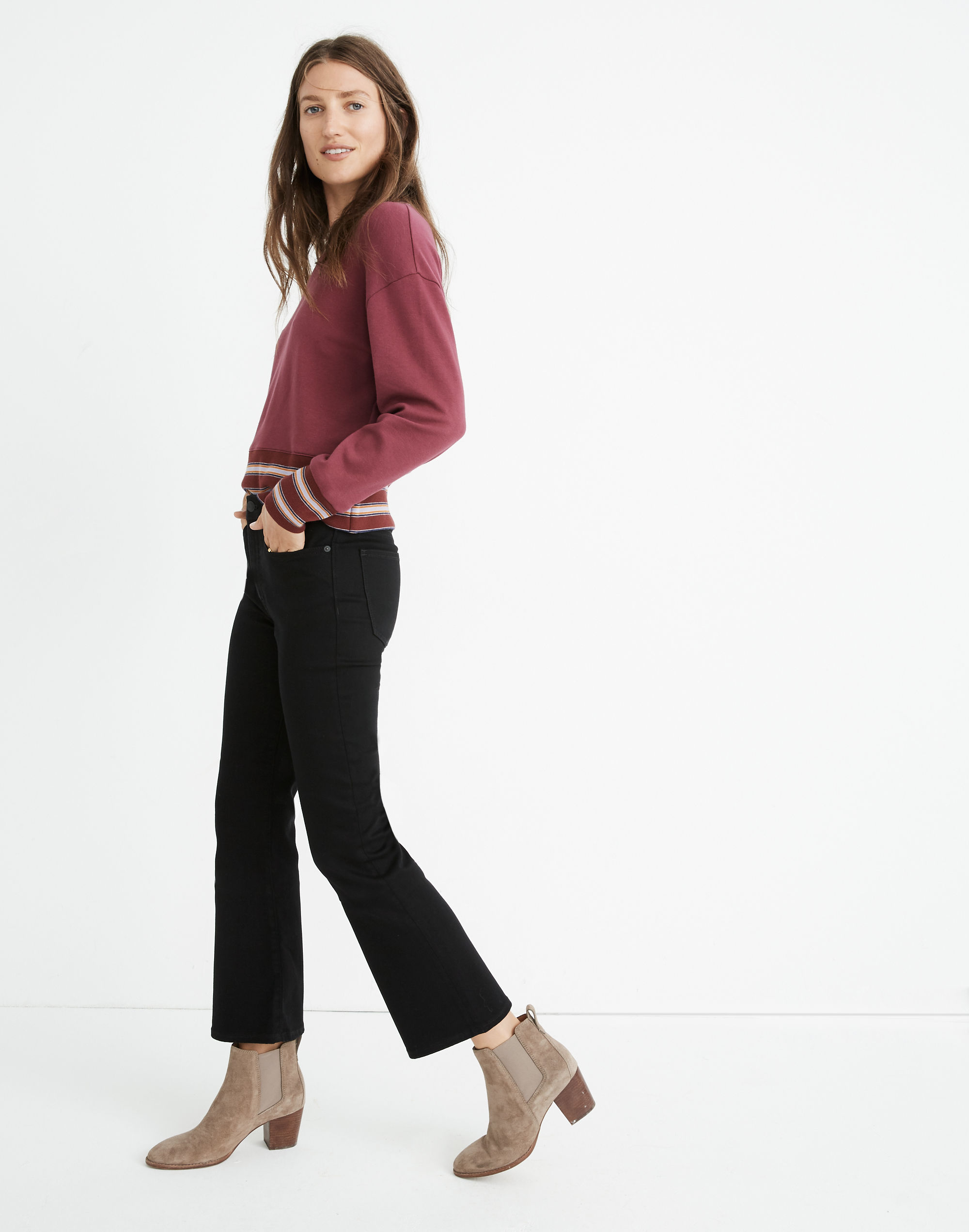 Tall Cali Demi-Boot Jeans in Black Frost: TENCEL&trade; Denim Edition