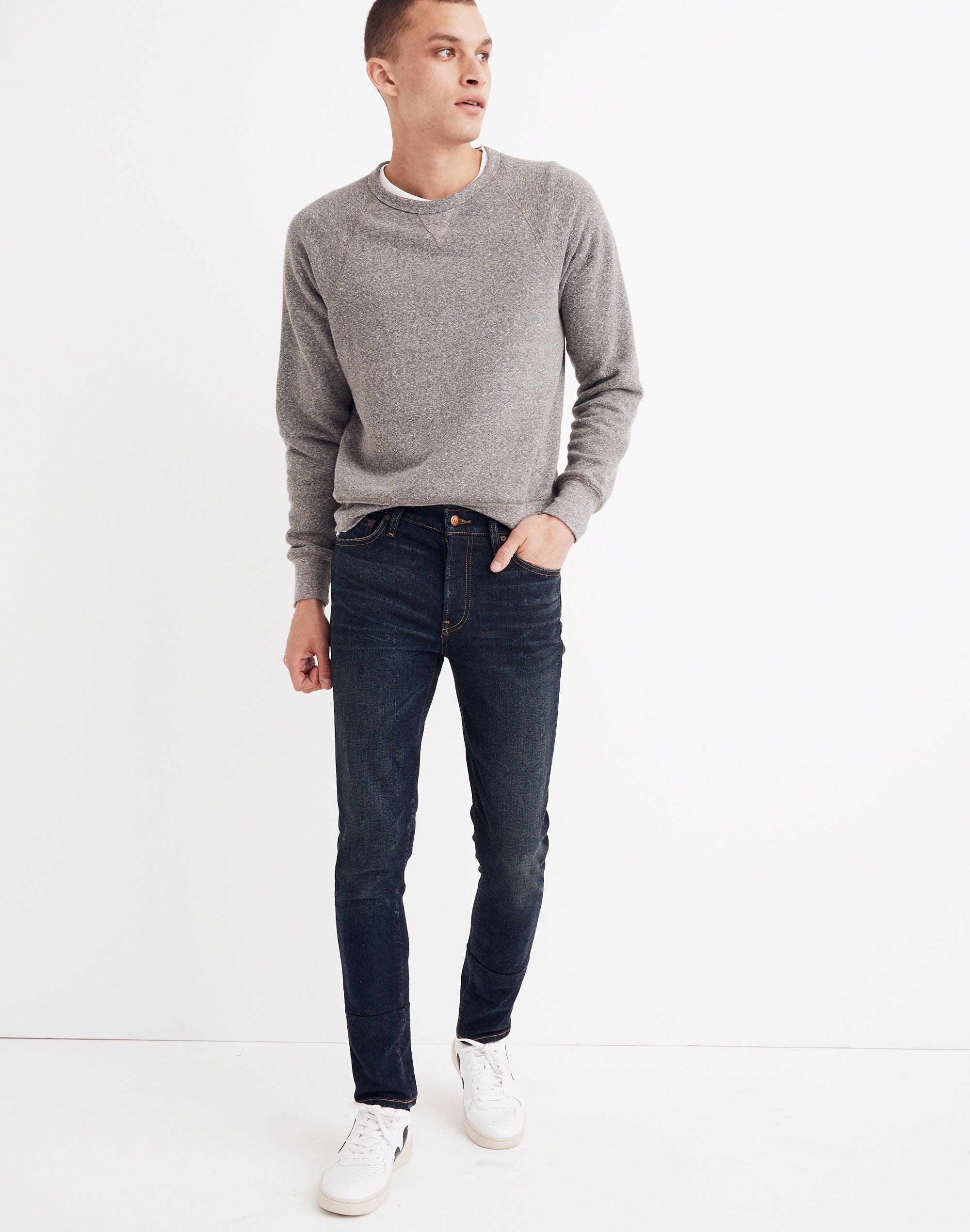 Men's Skinny Authentic Flex Jeans in Heney Wash | Madewell