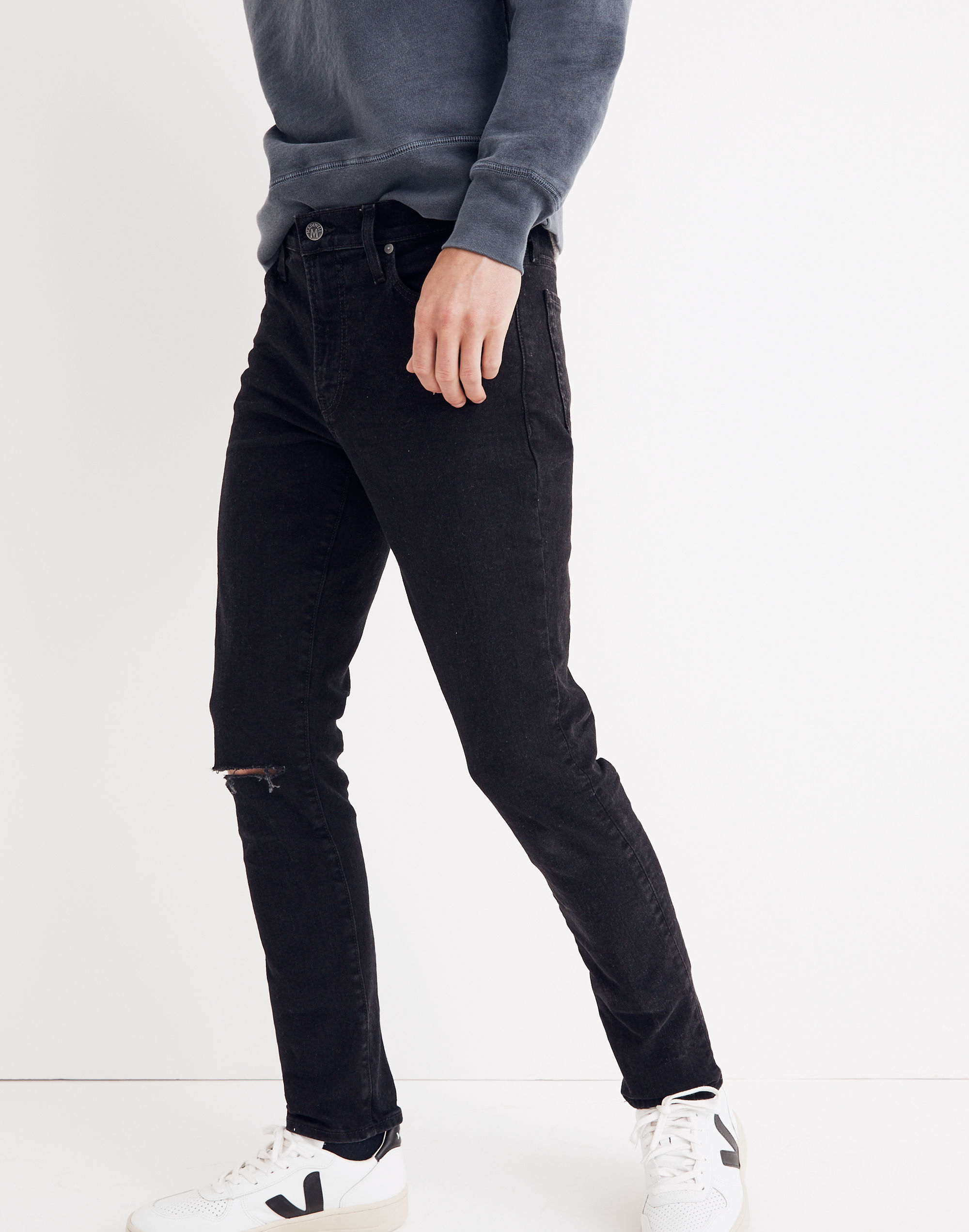 Skinny Jeans in Brooklyn Wash: Ripped Edition