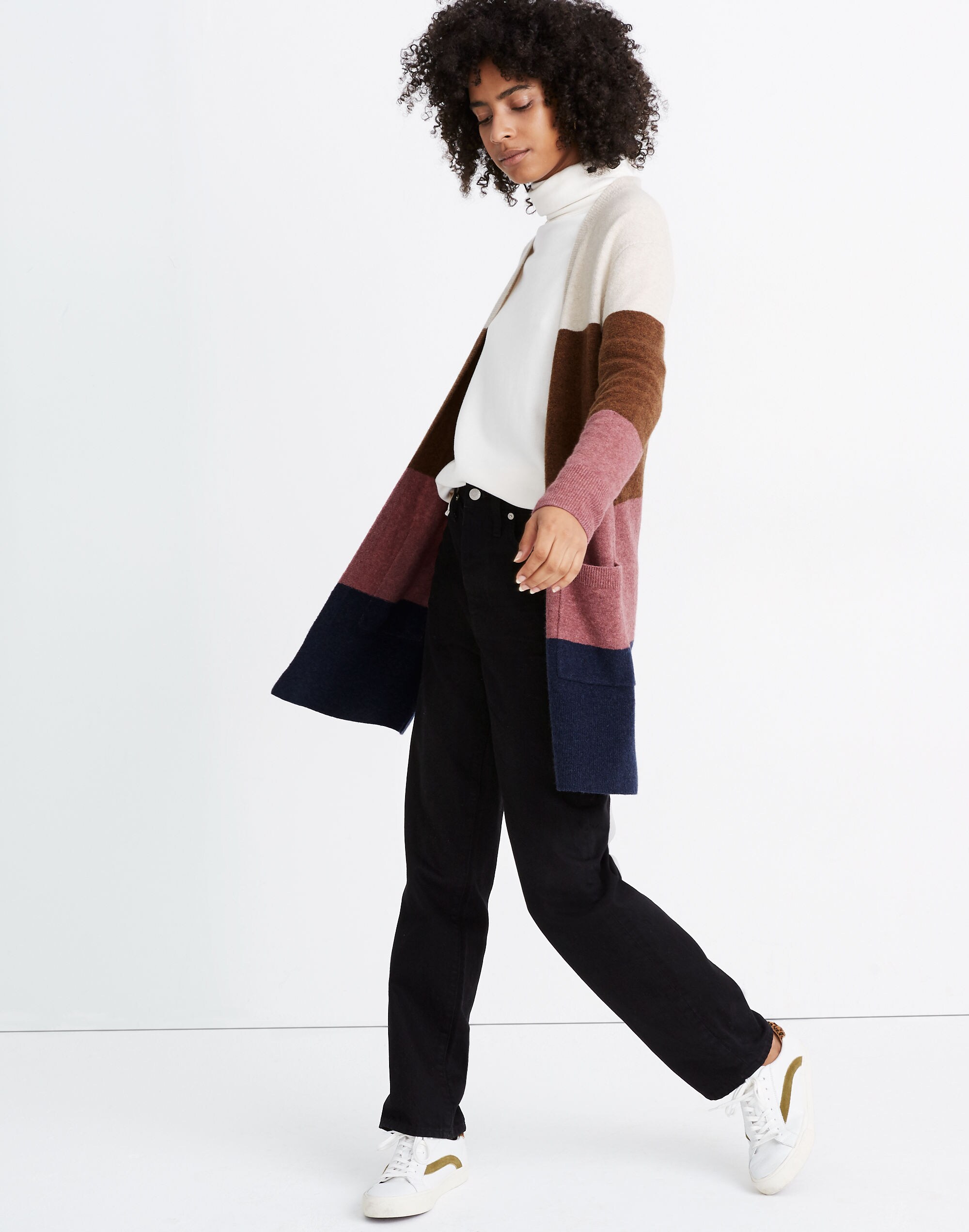 Kent Striped Cardigan Sweater in Coziest Yarn