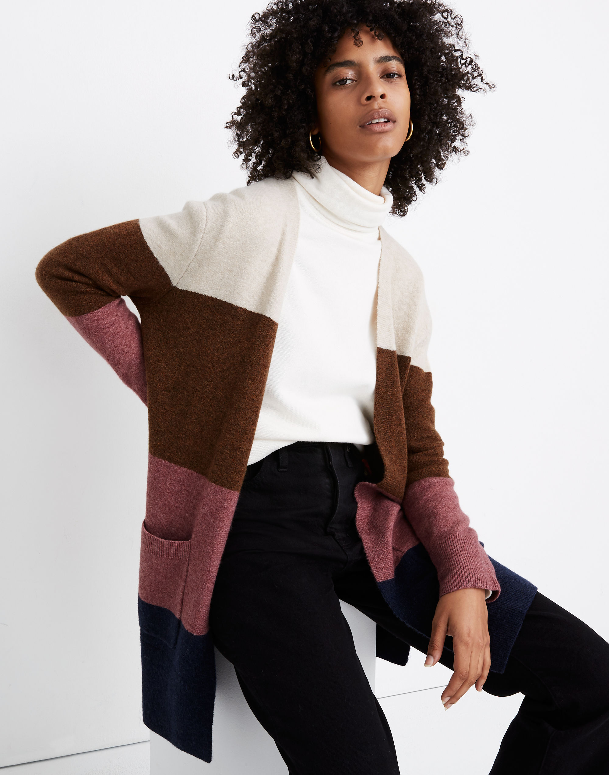 Kent Striped Cardigan Sweater in Coziest Yarn